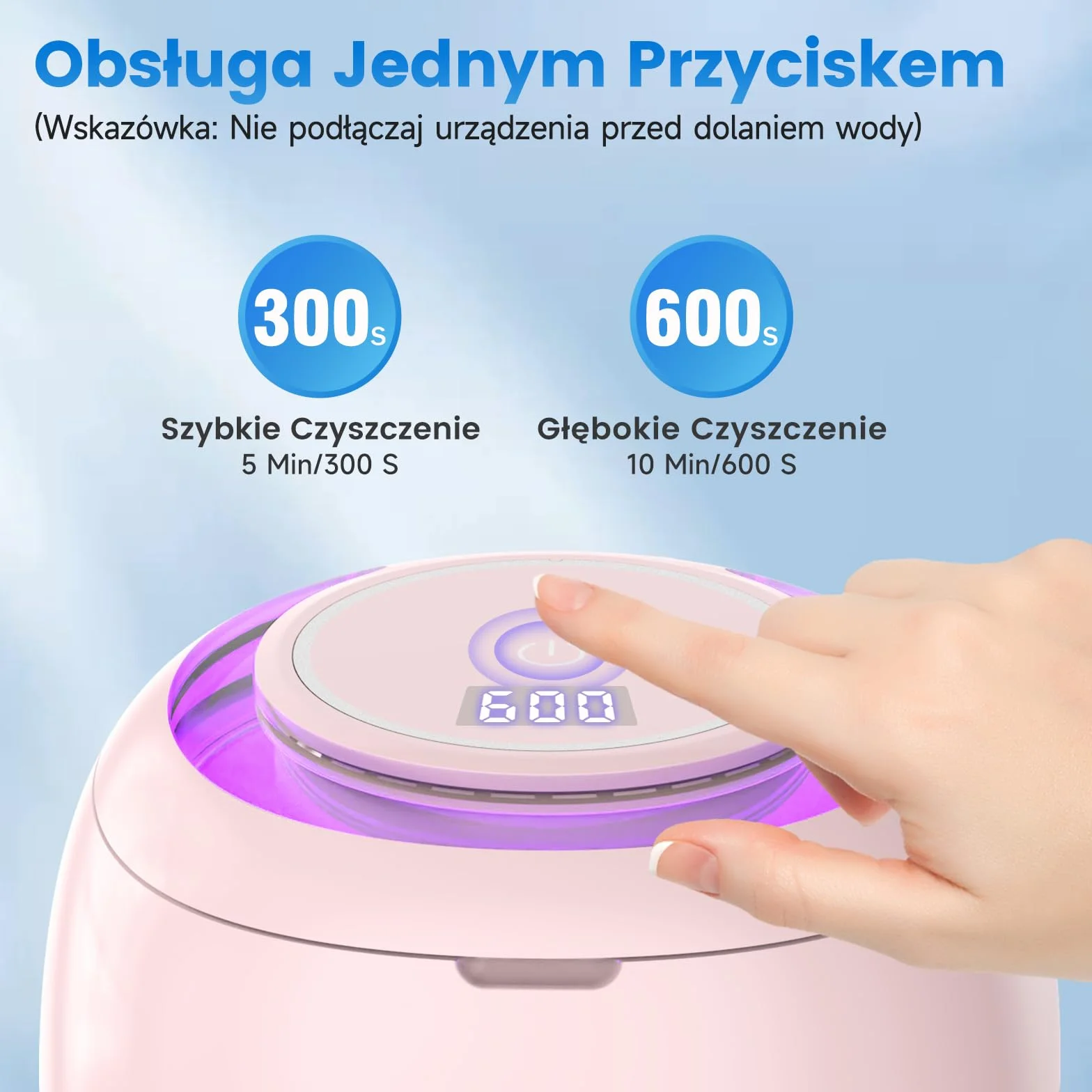 SEANCHEER Urządzenie Do Czyszczenia Ultradźwiękowego | 48000Hz | 24W | 180ML | Czyścik Ultradźwiękowy z lampą UV Do | Protez | Retainerów | Alignerów | Szyn Zębowych | Biżuterii | (Różowy)