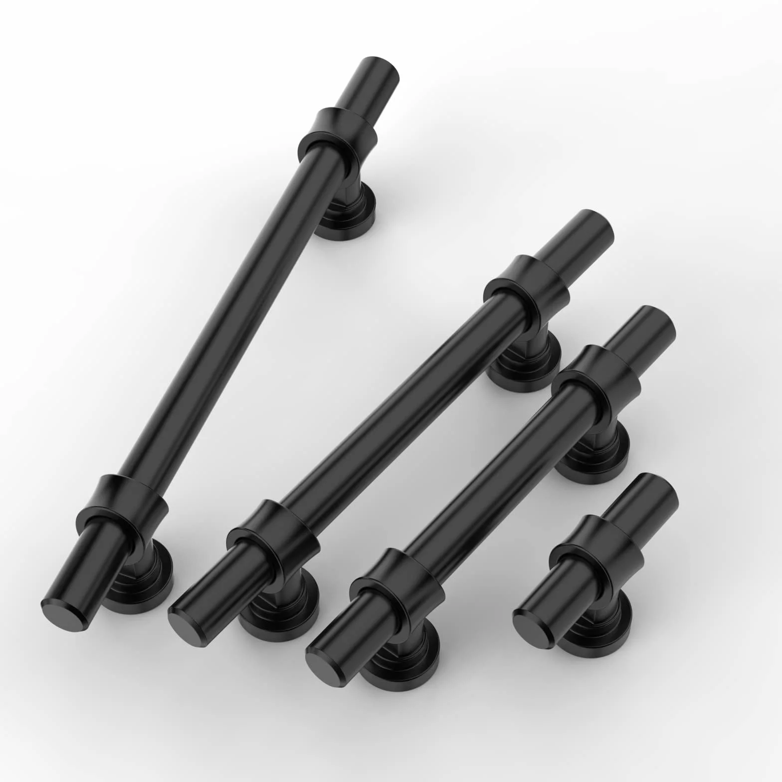 FURNIWARE 10 sztuk uchwytów meblowych, 160 mm, odstęp między otworami, uchwyty meblowe, uchwyty do szafy, do szafek kuchennych, do drzwi łazienkowych, szafy na ubrania, matowy czarny