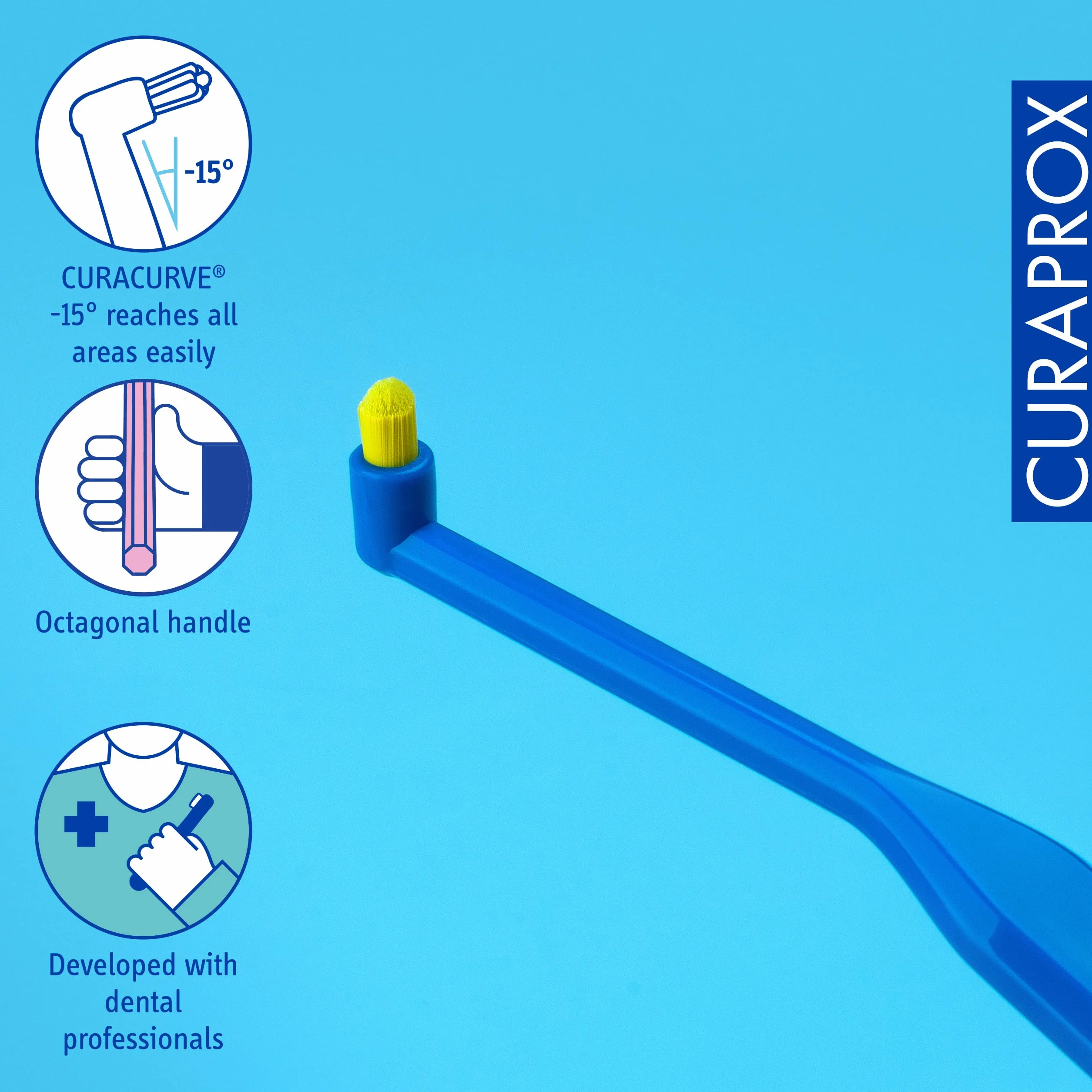 Curaprox CS 1006 pojedyncza Szczoteczka Do Zębów-ukierunkowane Czyszczenie linii dziąseł i aparatów ortodontycznych/Ultra-miękka pojedyncza Kępka | zaprojektowany w Szwajcarii