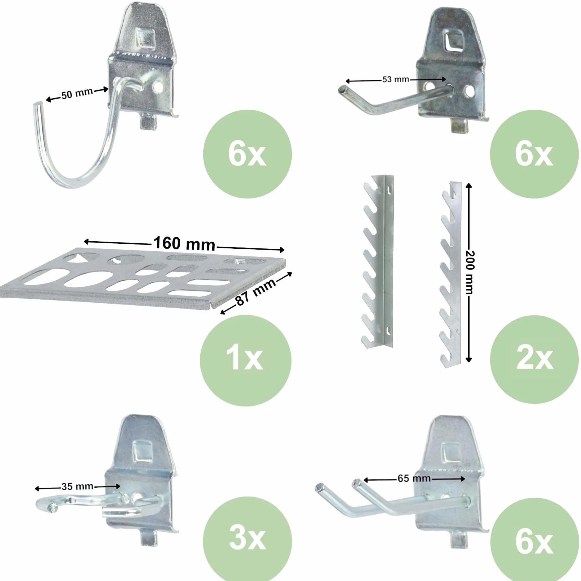 Metalowa ścianka narzędziowa 117 x 72 cm, system przechowywania z uchwytami na narzędzia, hakami narzędziowymi i 9 pudełkami do układania w stos 120 x 200 x 90 mm, kolor: czarny, deska perforowana do