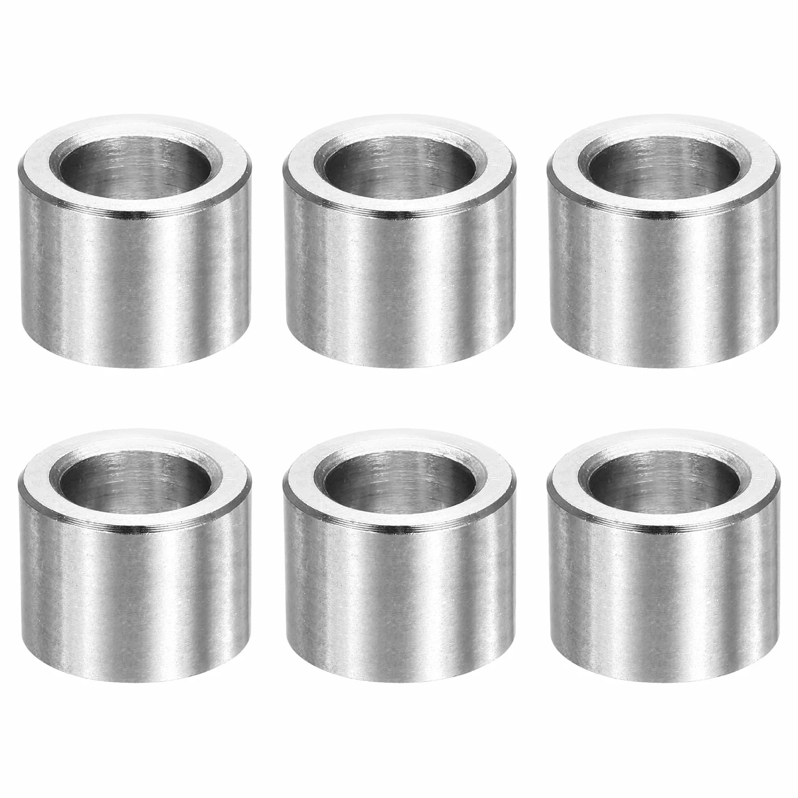 QUARKZMAN 6 szt. Metalowy element dystansowy, M10 przekładki ze stali nierdzewnej 304, 10 mm ID x 16 mmOD x 12 mm długości, okrągły, bez gwintu, gładkie wykończenie śruby, srebrny