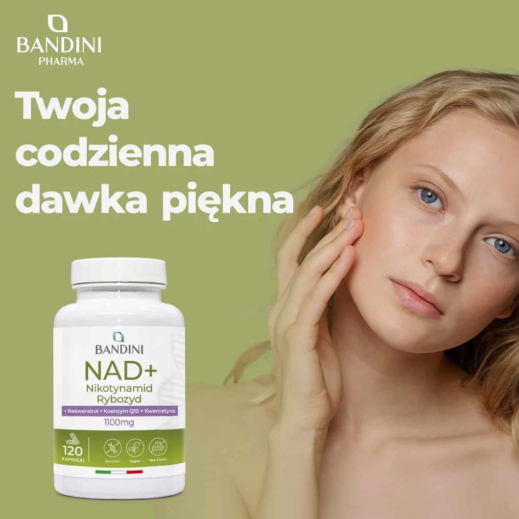 Bandini NAD+ Liposomalny 11100 mg 120 kapsułek wegańskich z kwercetyną resweratrolem koenzymem Q10