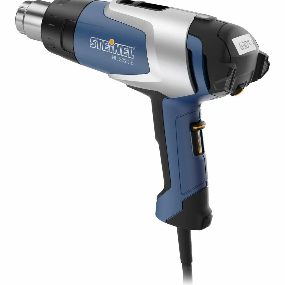 Steinel Opalarka HL 2020 E w walizce, w tym dysza redukcyjna 9mm, opalarka 2200 W, wyświetlacz LCD, 80°-630°C, niebieski