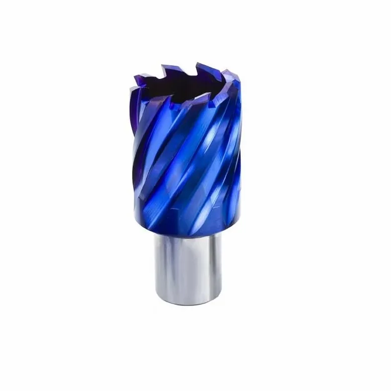 Wiertło do otwornic, wiertło oczkowe powlekane nano-niebieskim, wiertło drążone HSS z trzonem Weldon 35/55 mm, wiertło do metalu, 28 x 35 mm