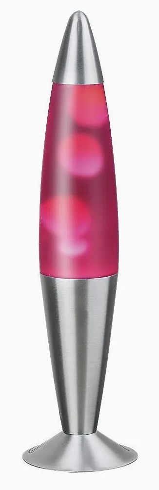 Rabalux Lollipop 2 lampa lava, szkło metal, przezroczysty/różowa, 11 x 11 x 42 cm, E14 25 W
