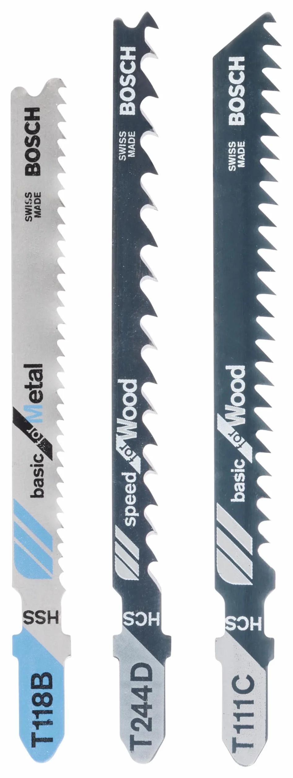 Bosch 2609256741 DIY zestaw brzeszczotów do wyrzynarek 3-częściowy T11C (1), T244D (1), T118B (1)