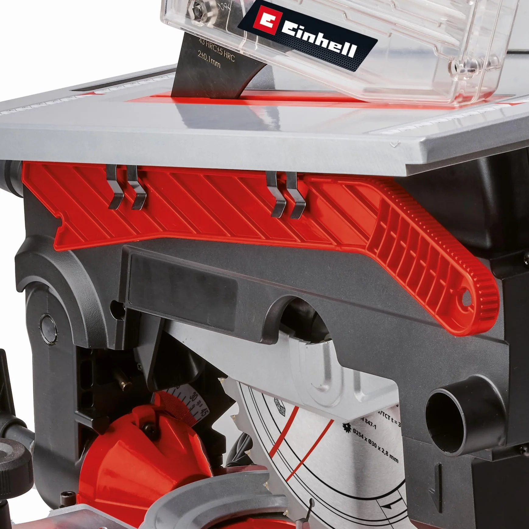 Einhell Piła ukośna ze stołem górnym TE-MS 254 T (2000 W, maks. głębokość cięcia 74 mm x 130 mm, brzeszczot piły Ø 254 mm, nachylona głowica piły, laser, funkcja piły stołowej)