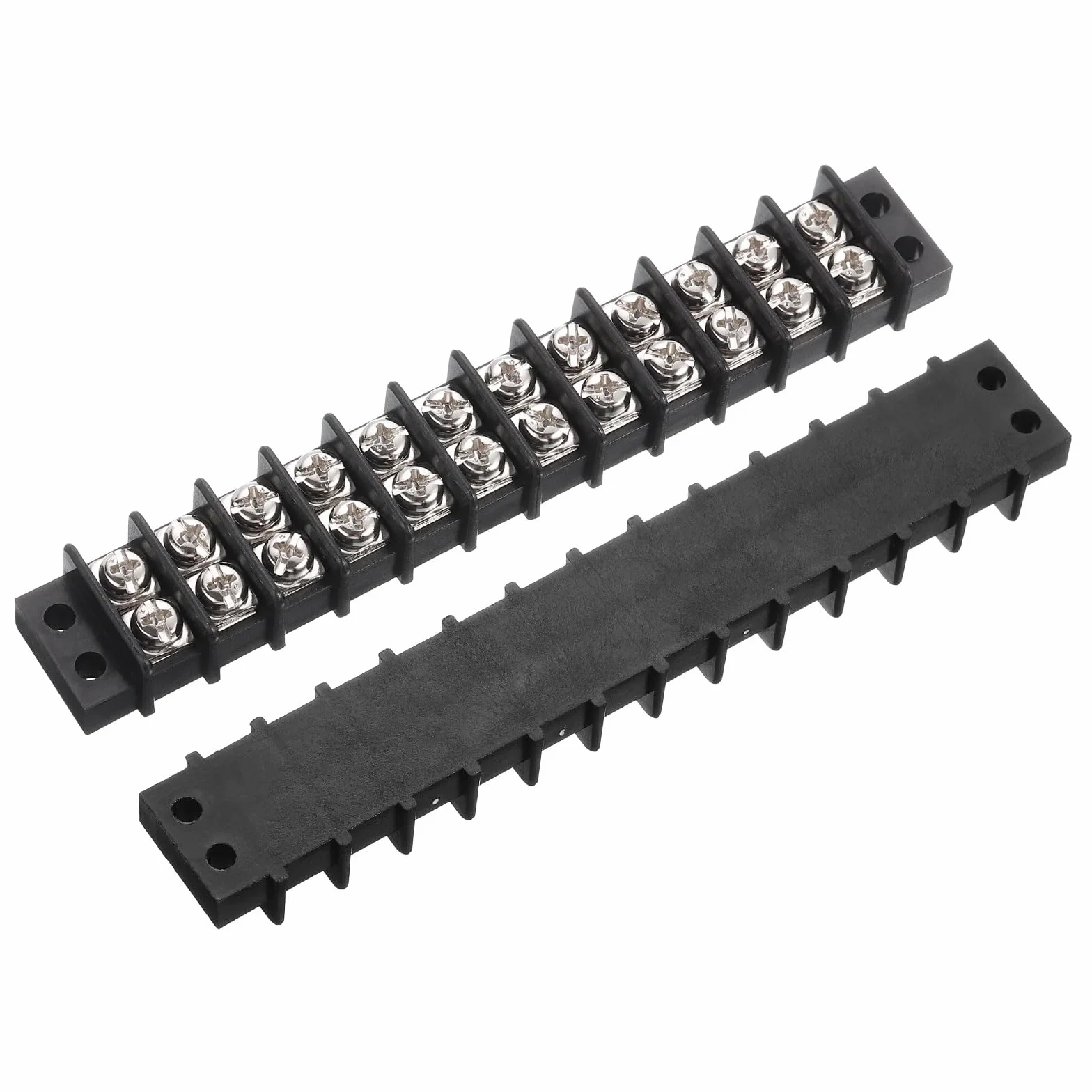 QUARKZMAN 2 sztuki bloku zacisków 200-450 V, 20-30 A, podwójne rzędy 12P DIN Strip zaciski śrubowe z 50 szt. Złącza termokurczliwe do kabli