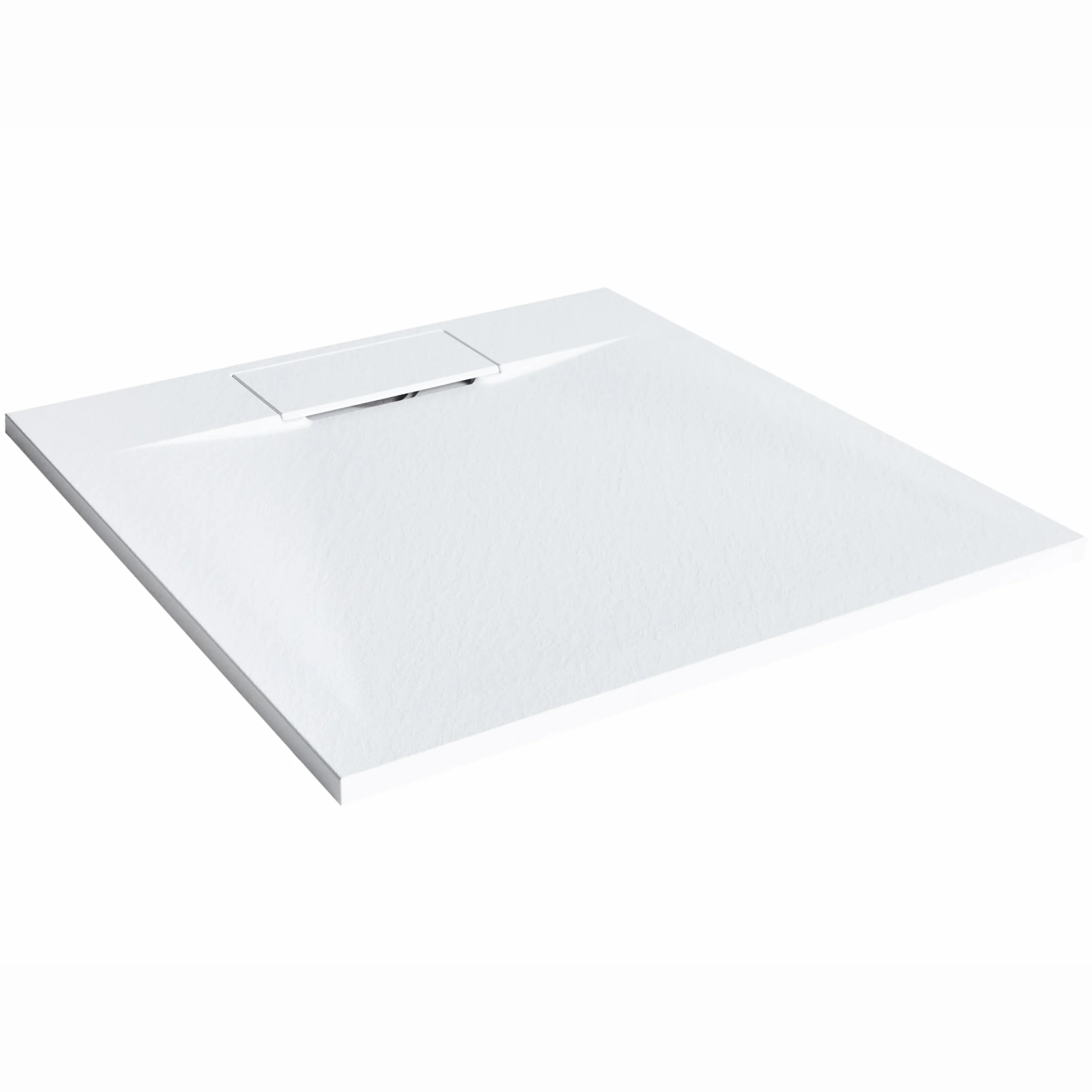 Brodzik prysznicowy z syfonem z materiały SMC biały efekt naturalnego kamienia 80 x 80 x 3 cm Azzurro