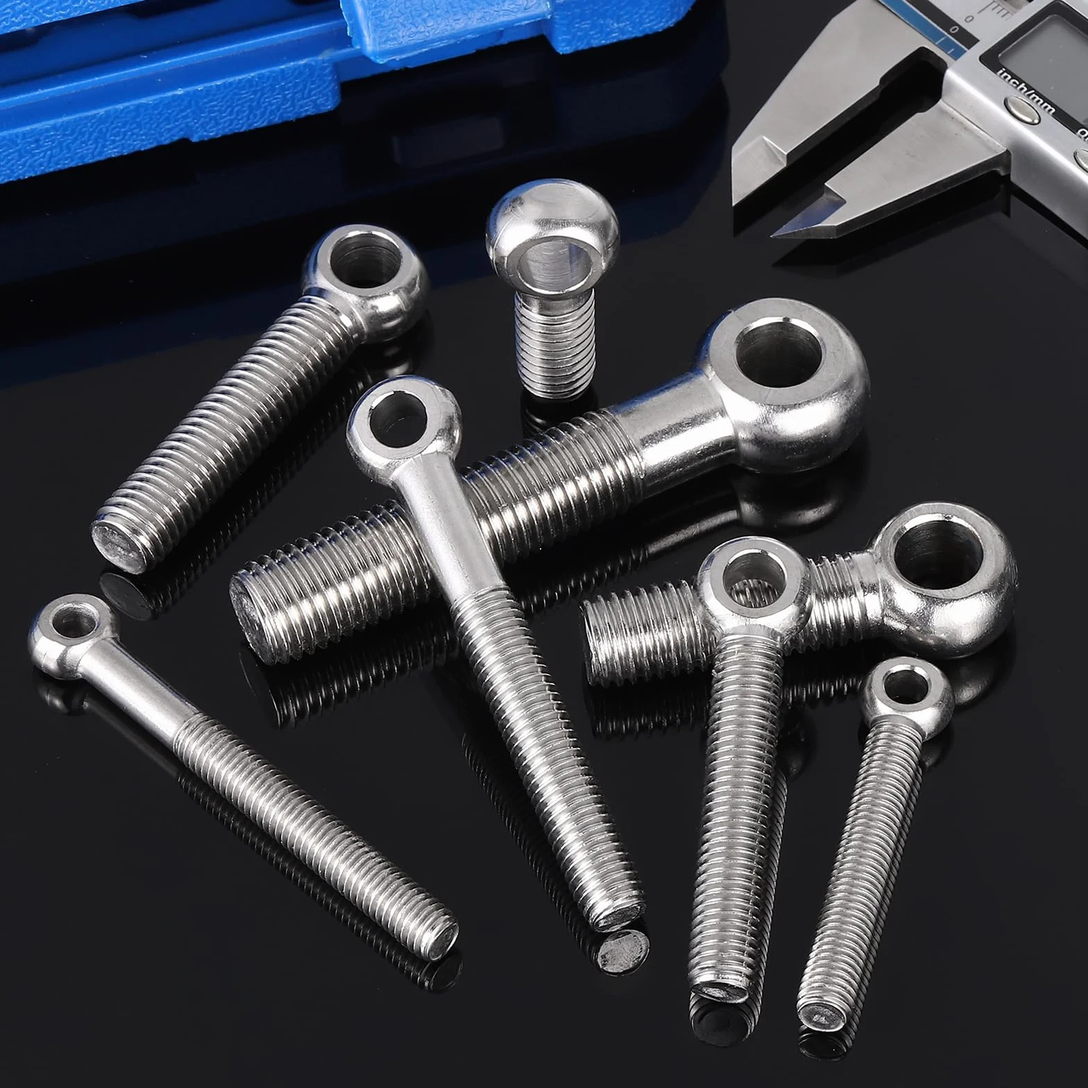 PATIKIL 6 szt. Obrotowa śruba oczkowa M6 x 35 mm, 304 metryczna stal nierdzewna pełny gwint w kształcie ryby oko otwór szczelinowy śruba akcesoria metalowe śruby, srebrny