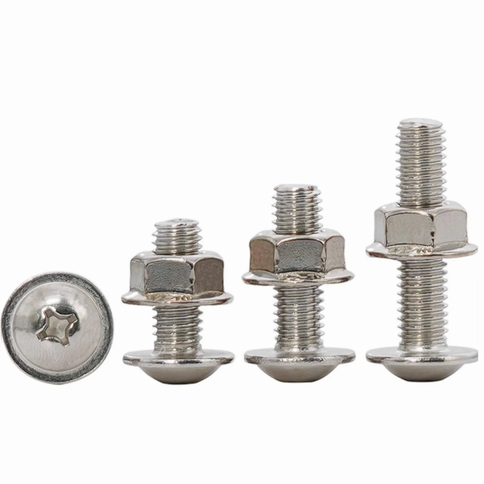 Śruby z łbem walcowym i nakrętkami kołnierzowymi ze stali nierdzewnej 304 Zestaw asortymentowy Płaska śruba imbusowa(M8*14 mm10set)