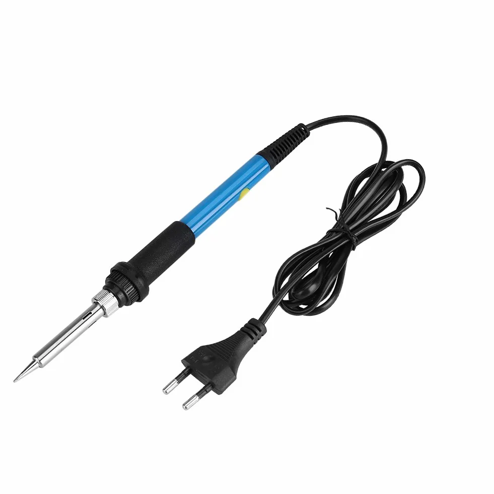 220V 60W lutownica z regulacją temperatury 200-480°C elektryczna lutownica z przyciskiem włączania/wyłączania [wtyczka EU 220V]