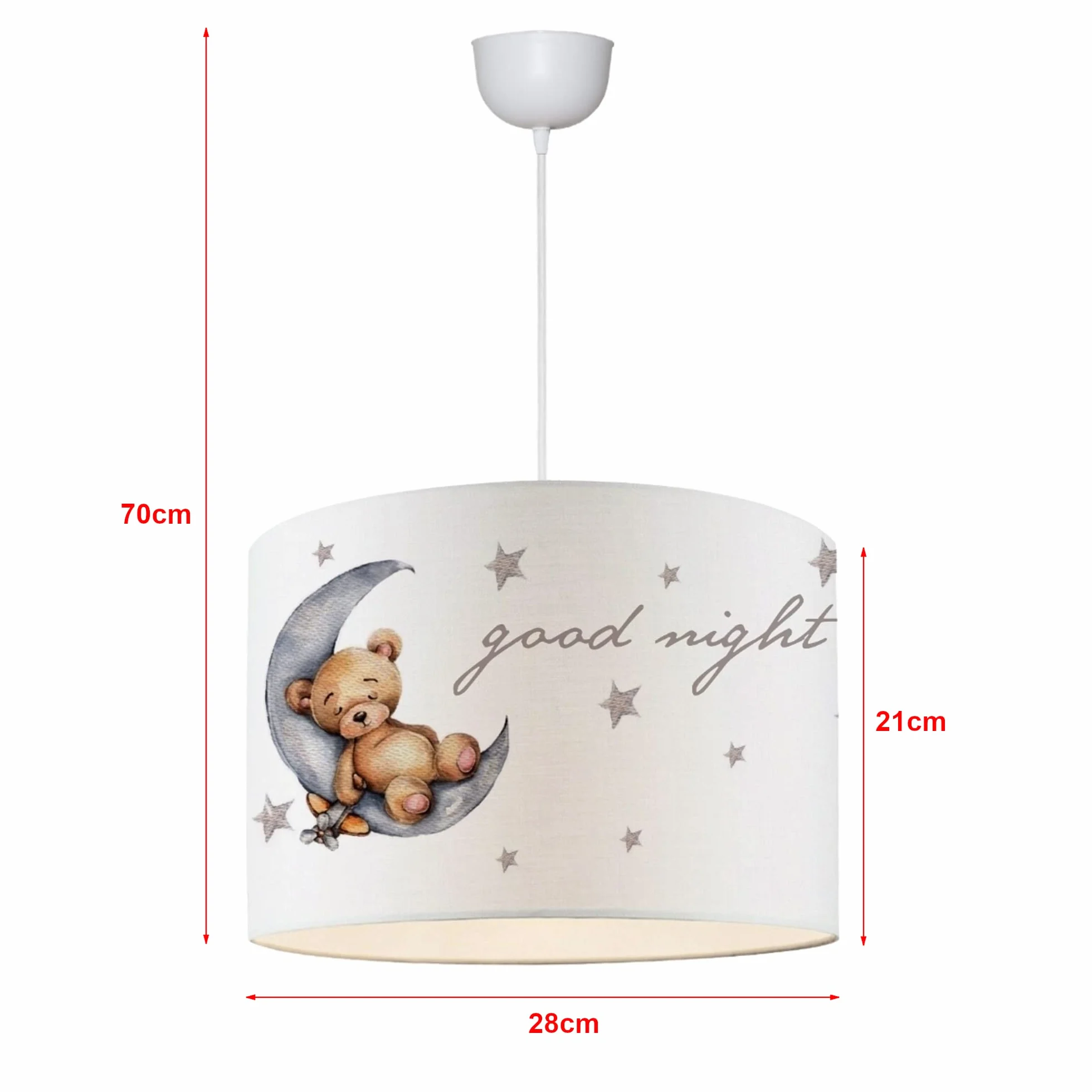 [lux.pro] Lampa wisząca Rugby E27 biała z motywem misia pluszowego