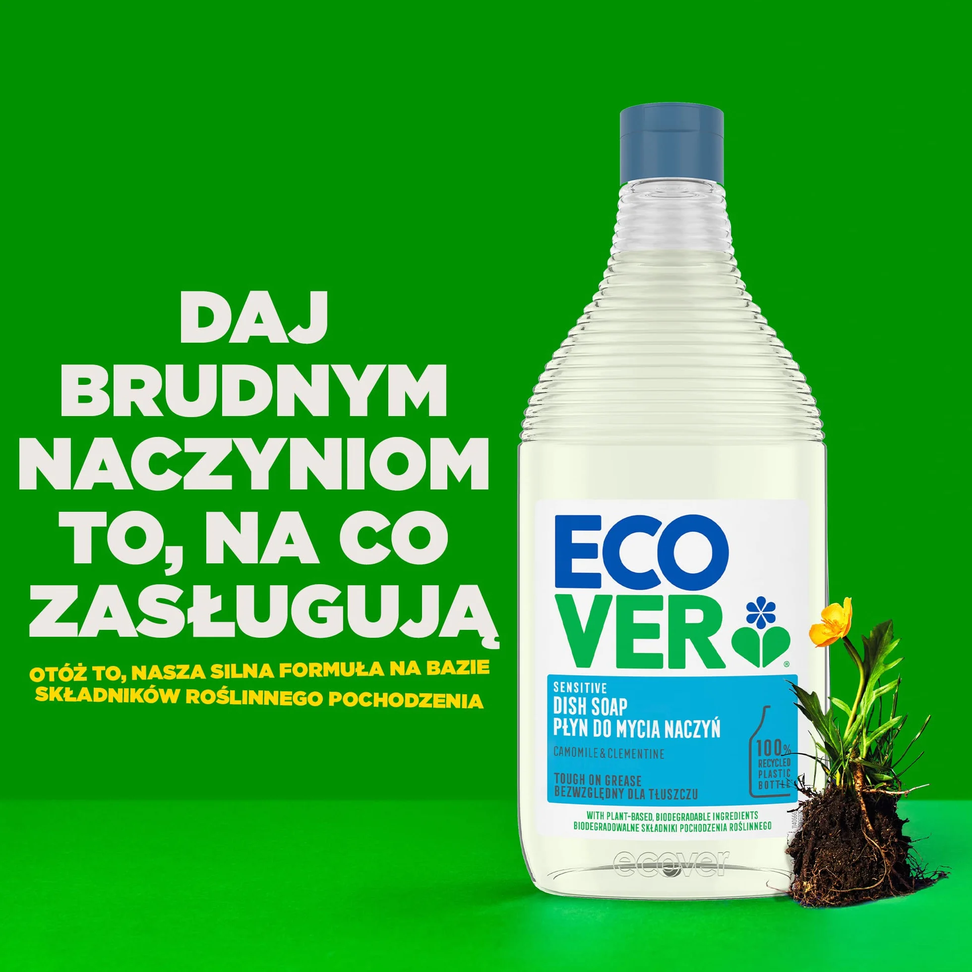 Ecover Płyn do Mycia Naczyń o Zapachu Rumianka i Klementynki, 450 ml, Eco Produkt