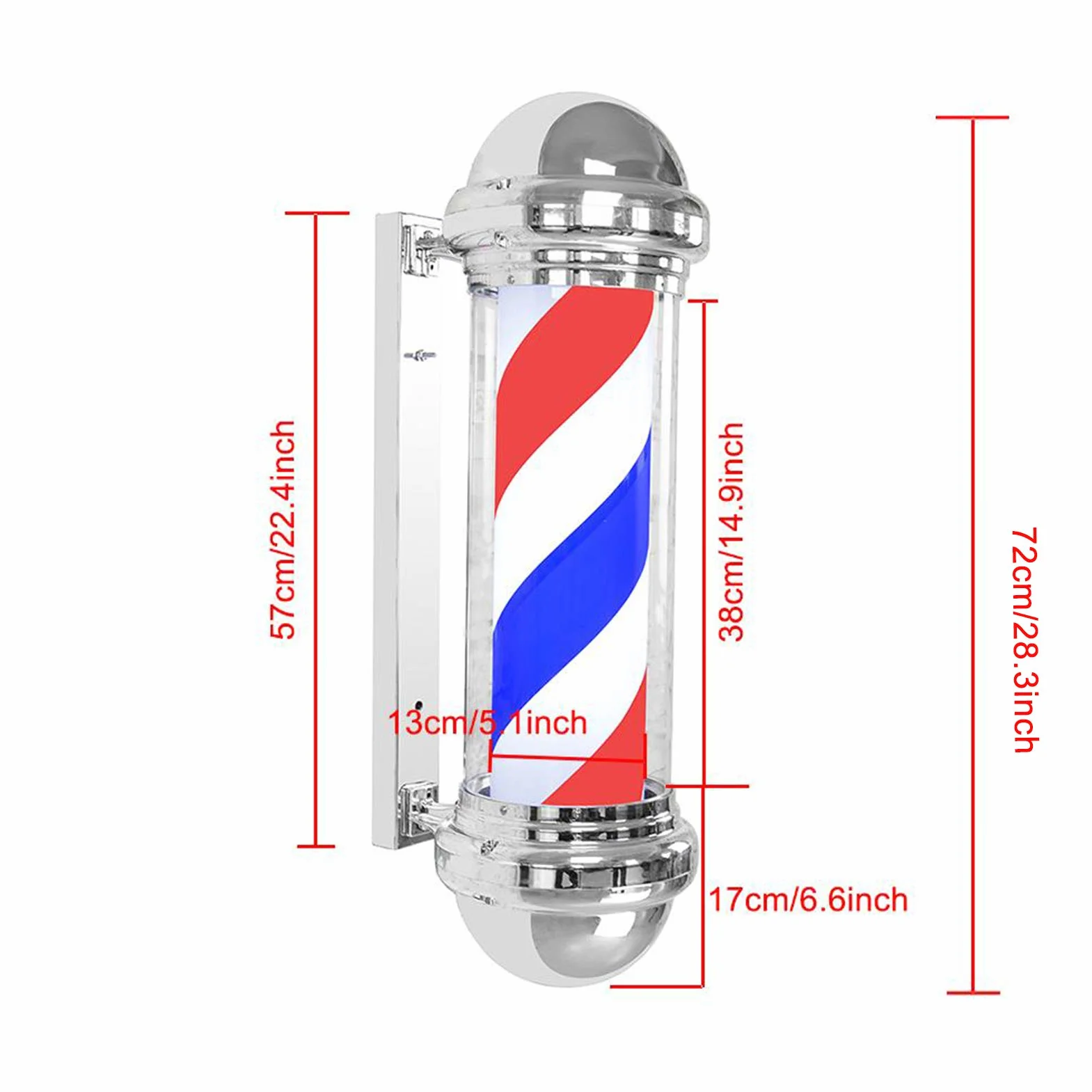 Lampa salonowa fryzjerska, obrotowe paski do salonu fryzjerskiego Open Barber Shop Pole światło LED do Barbershop