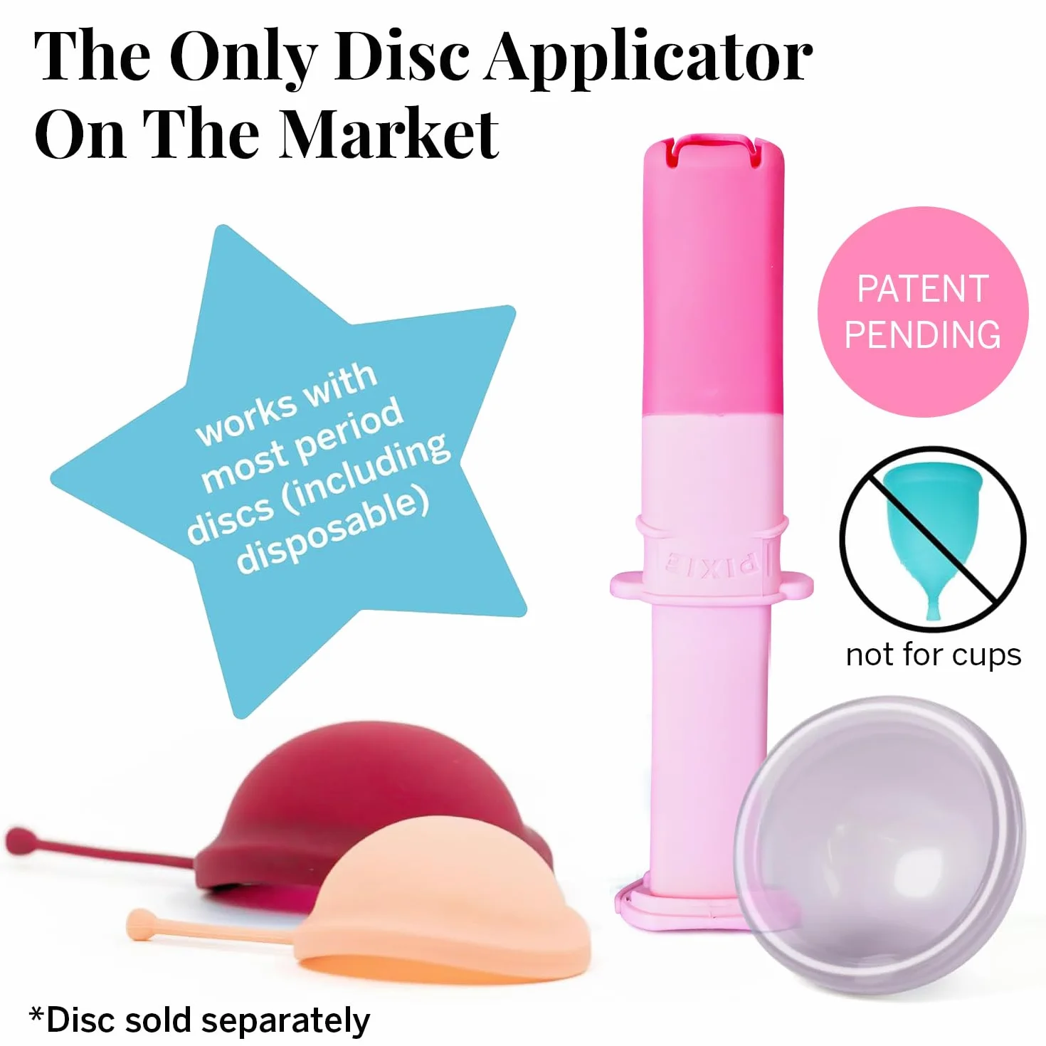 Pixie Menstrual Disc Applicator – ułatwia wkładanie – TPE do samodzielnego sterylizatora
