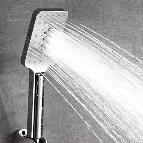 Bateria termostatyczna do wanny i natrysku, baterie łazienkowe, bateria ścienna do wanny, bateria wannowa z wodospadem, zestaw z głowicą prysznicową i wężem - czarna - B, bateria wannowa chromowana