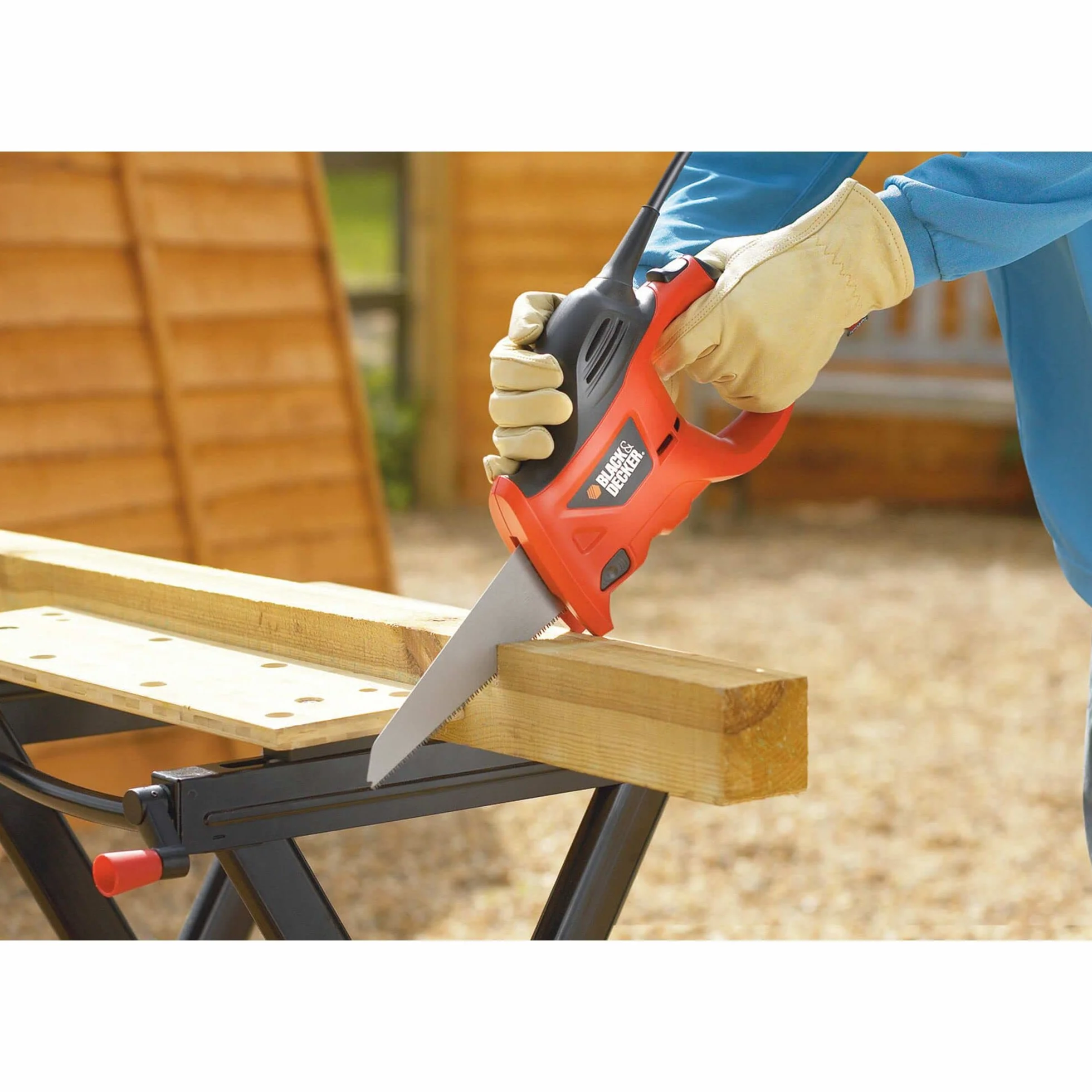 BLACK+DECKER, Uniwersalna pilarka, elektryczna piła szablasta Scorpion, moc 400 W, KS880EC-QS