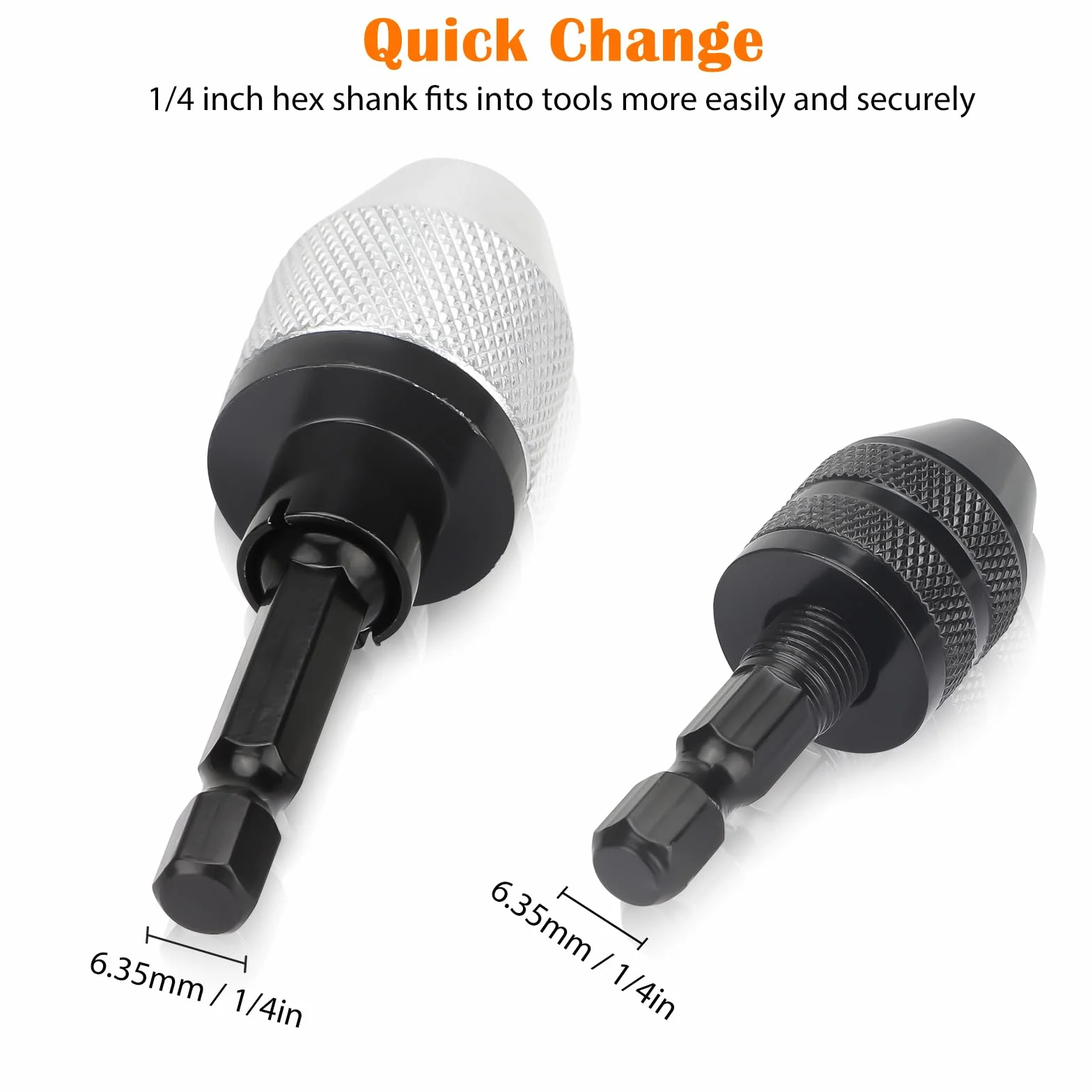 EEEKit Bezkluczowe Narzdzie do Konwersji Uchwytu Wiertarskiego, 1/4 Cala Szecioktny Adapter Konwerter Szybkiej Wymiany 0,3-6,5mm i 0,3-3,6mm