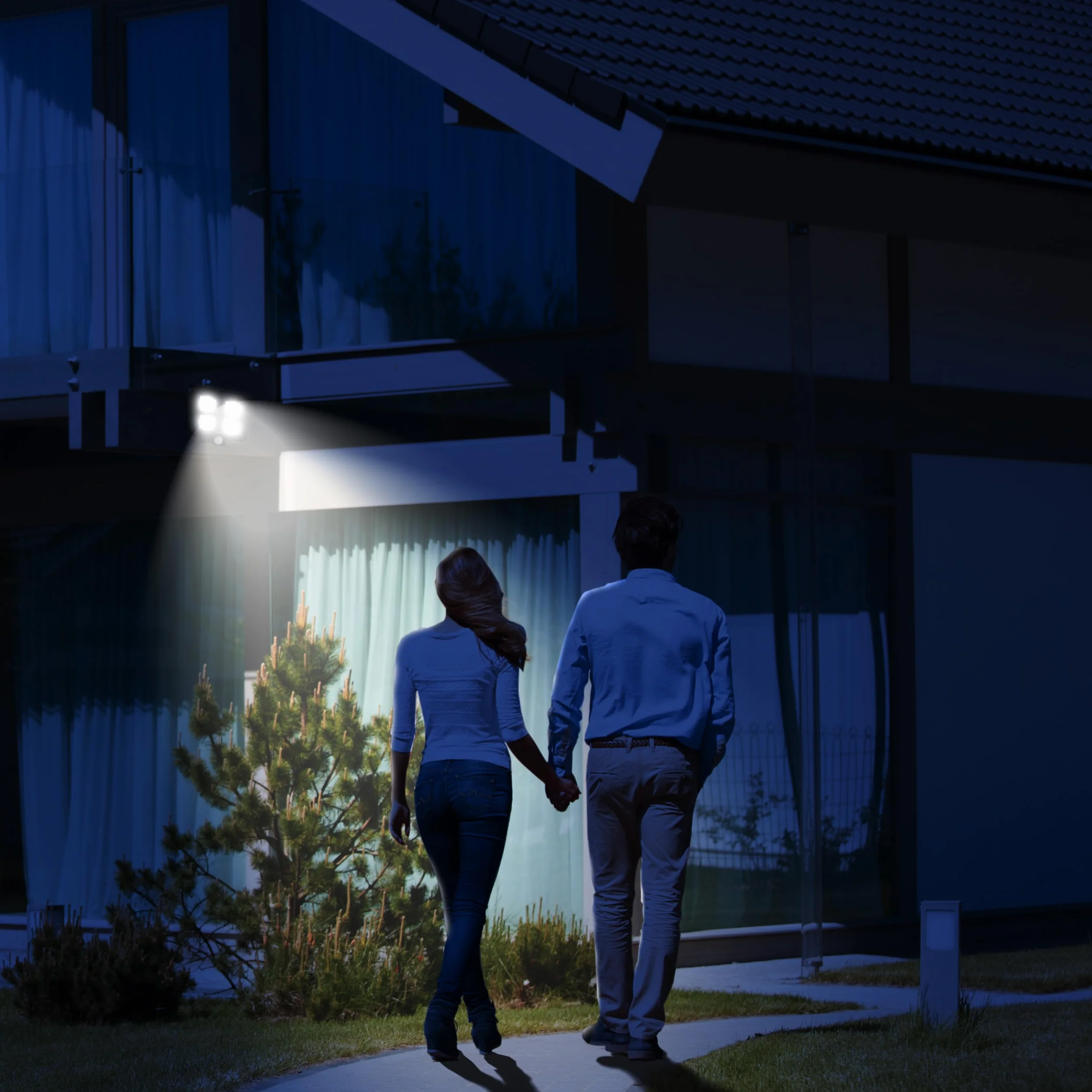 Retoo Lampa solarna zewnętrzna z czujnikiem ruchu 120 diod LED Nowy model lampy słonecznej do ogrodu Kinkiet solarny do użytku na zewnątrz idealne na patio werandę garaż drzwi wejściowe
