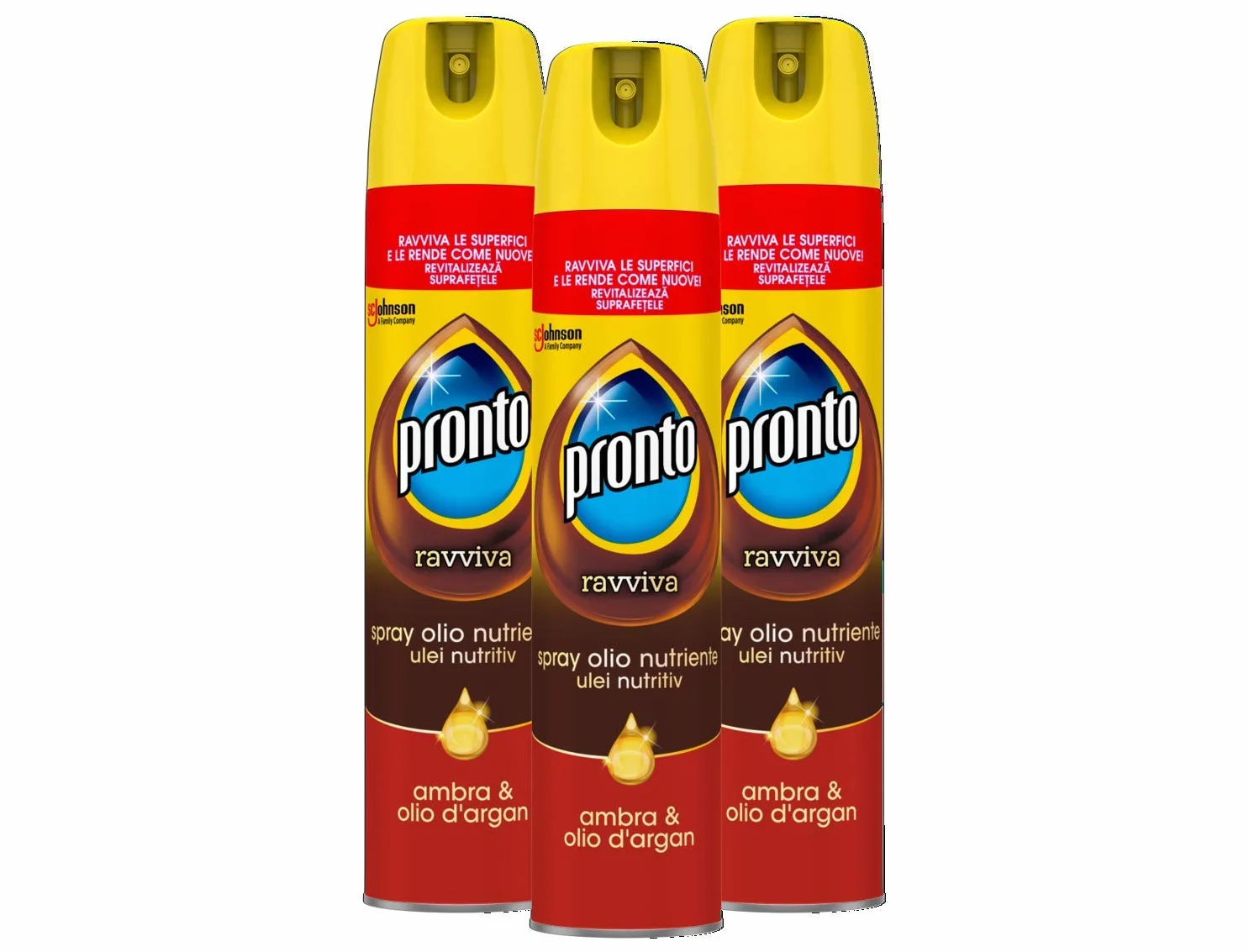 3 x Pronto ravviva Spray Ambra & Argan środek czyszczący 300 ml Środek czyszczący do wyzwalania