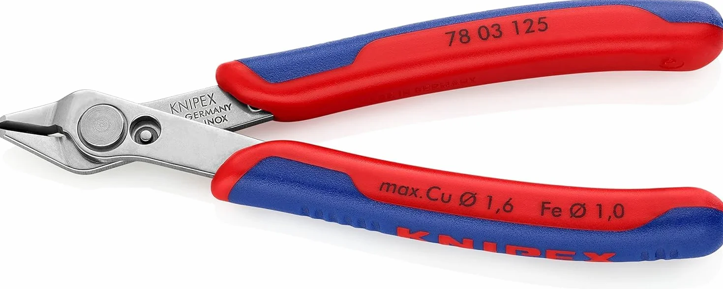 KNIPEX Electronic Super Knips w opakowaniu z zawieszką z osłonkami wielokomponentowymi 125 mm, 78 03 125 SB