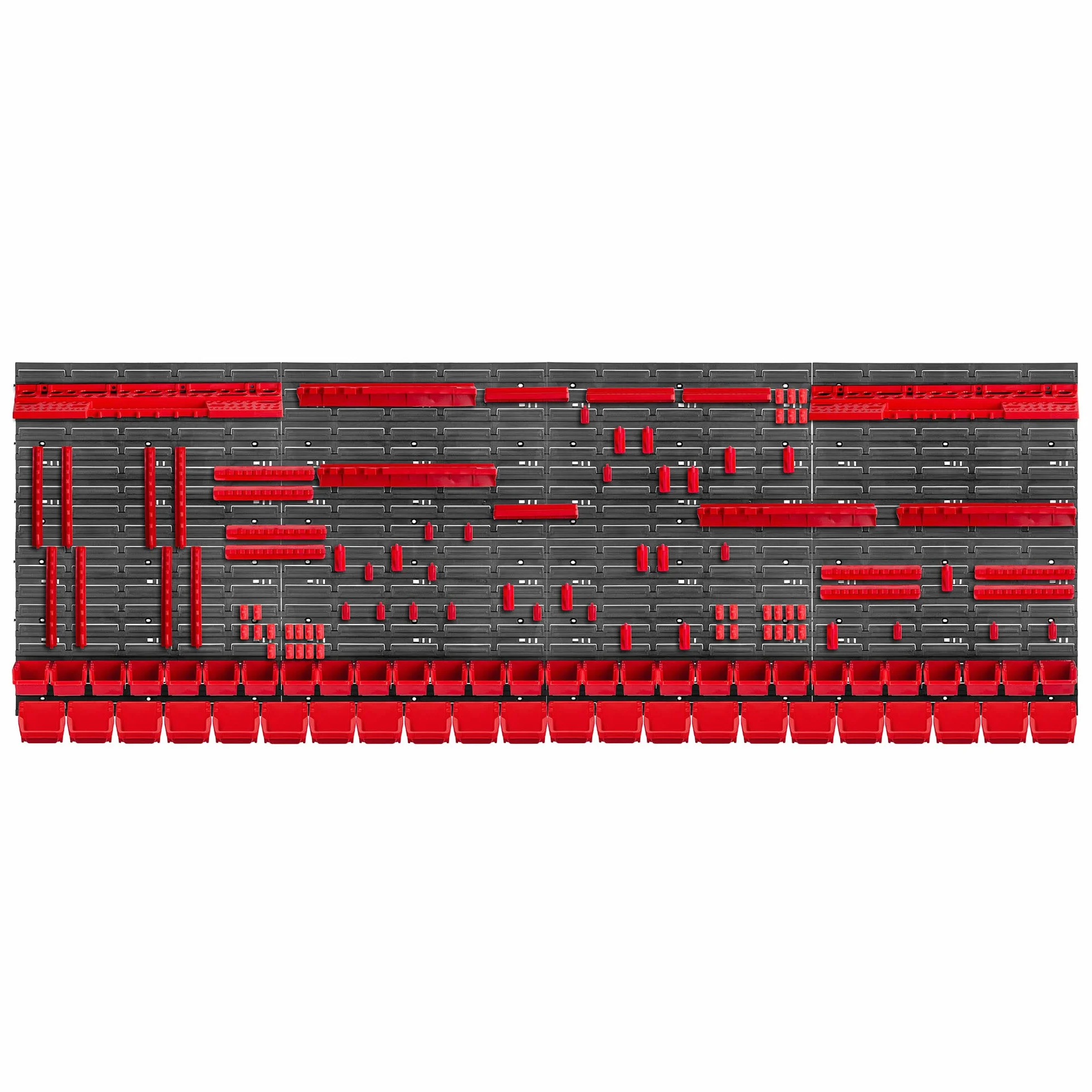 KADAX Zestaw 140 szt. tablica narzędziowa 232x78 cm, czerwony, modułowe panele, odporna na UV, do garażu i warsztatu