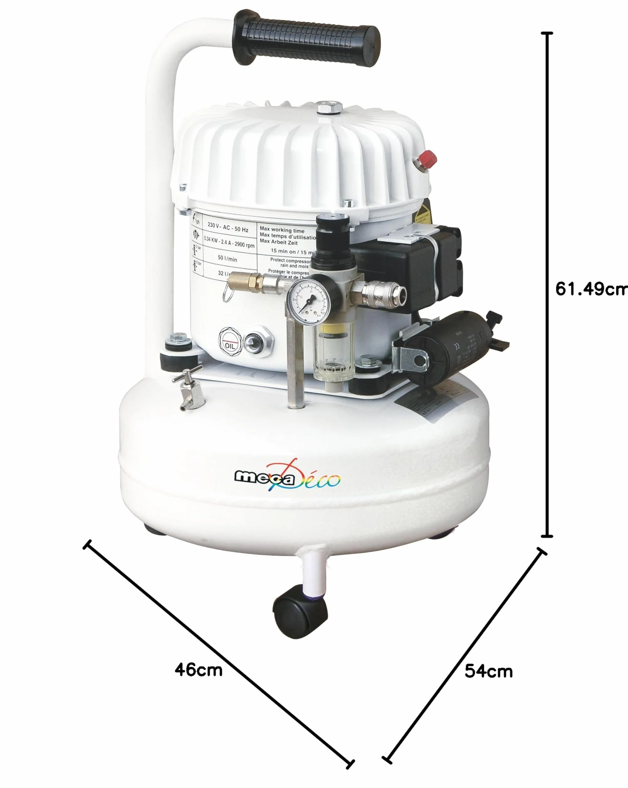 Mecadeco 425516 kompresor, cichy, 9 l