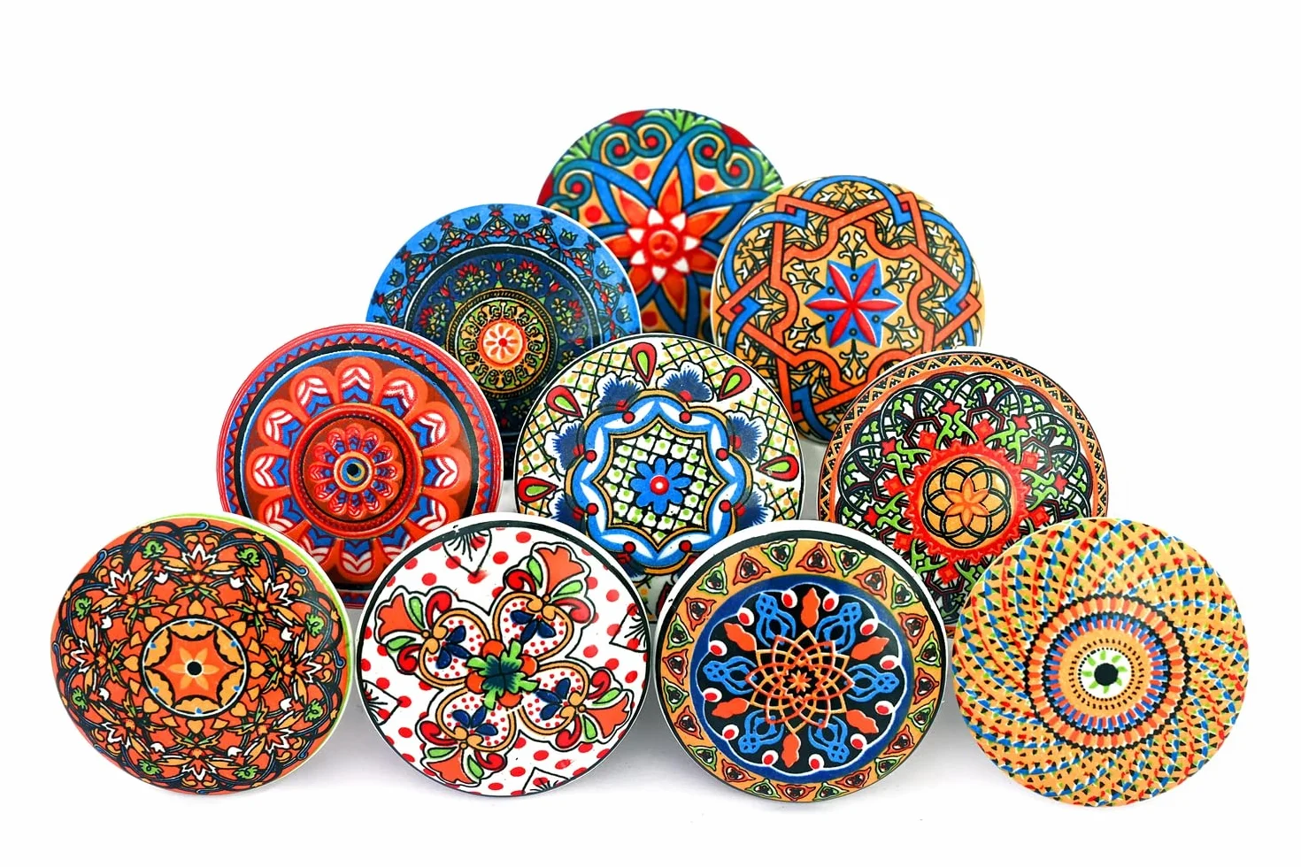 Xfer ceramiczne guziki vintage wzór kwiatowy 20 sztuk