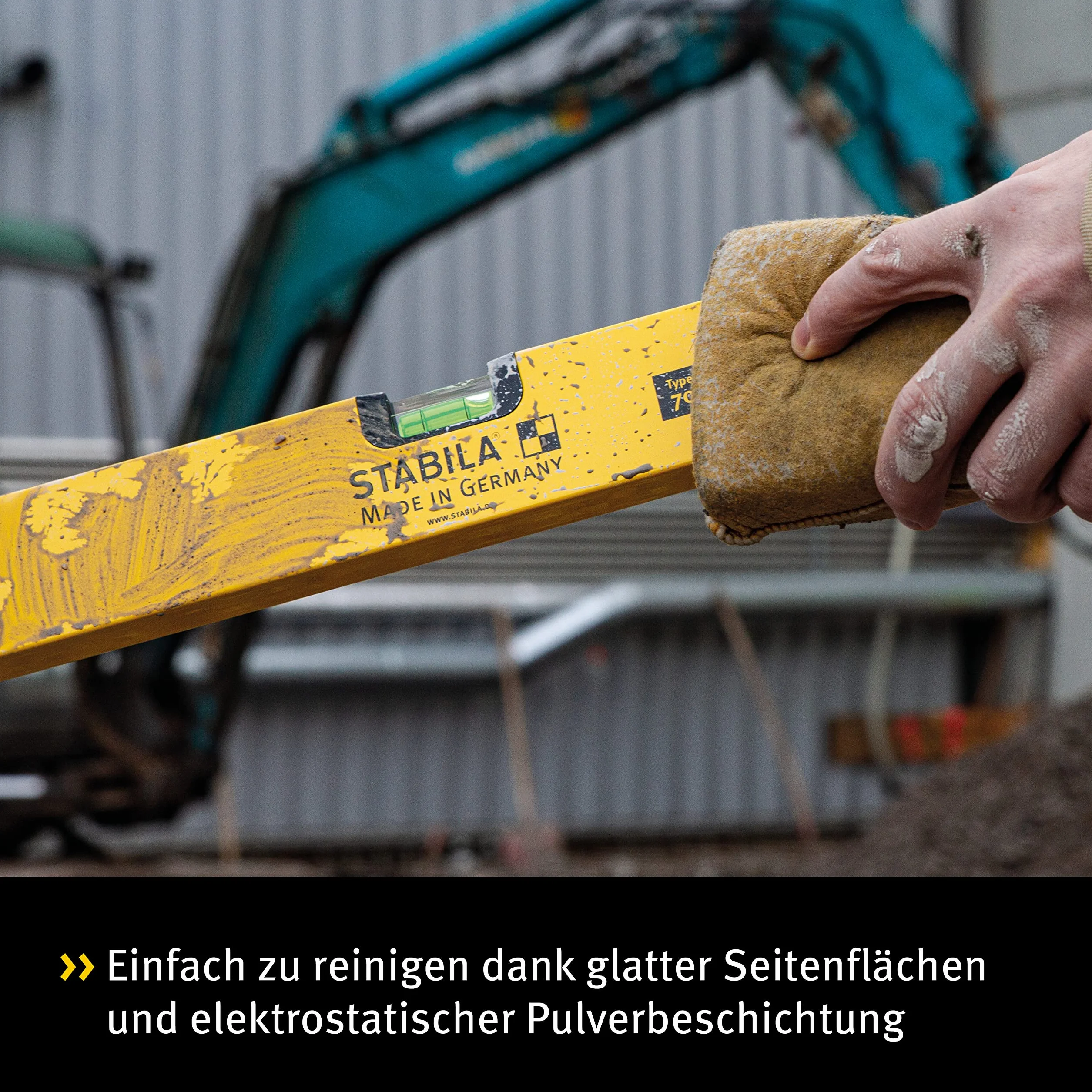 STABILA Poziomica typu 70 W, 100 cm, lekki profil aluminiowy, 1 pozioma libela, 1 libelka pionowa, 1 obrotowa libelka kątowa, Made in Germany