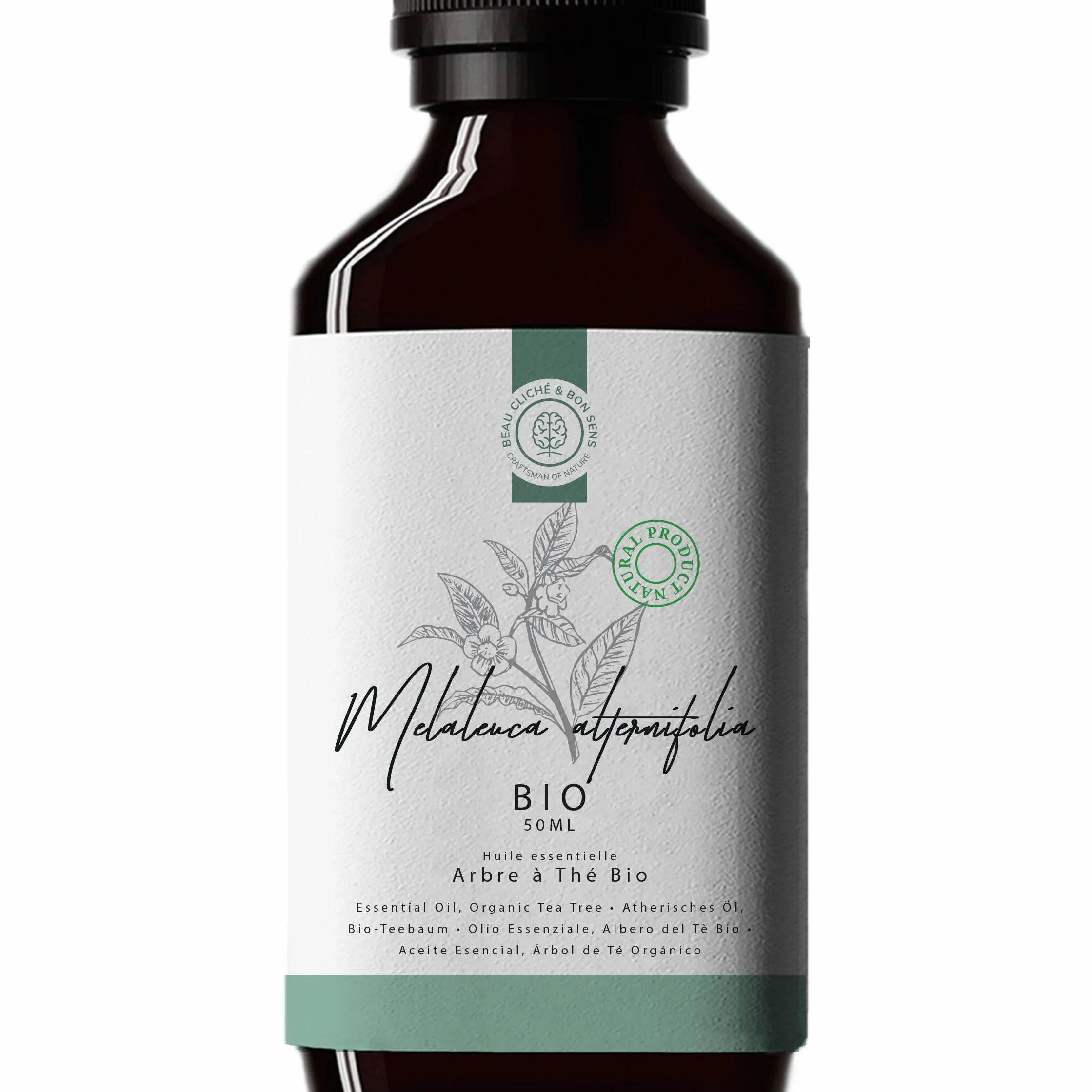 50ml Bio Olejek z Drzewa Herbacianego (Tea Tree/Melaleuca alternifolia) - 100% Czysty, Naturalny i Organiczny - Olejek Eteryczny z Drzewa Herbacianego Wspomaga Skórę z Niedoskonałościami Pryszcze