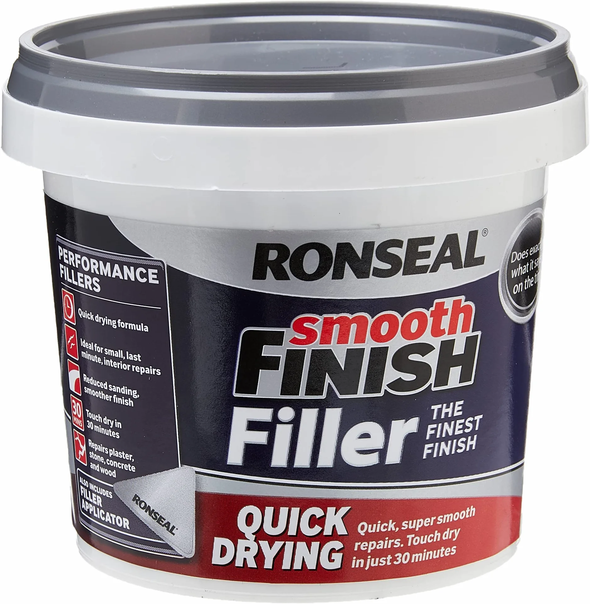 Ronseal 36553 wypełniacz o gładkim wykończeniu, szybkoschnący, 600 g, biały