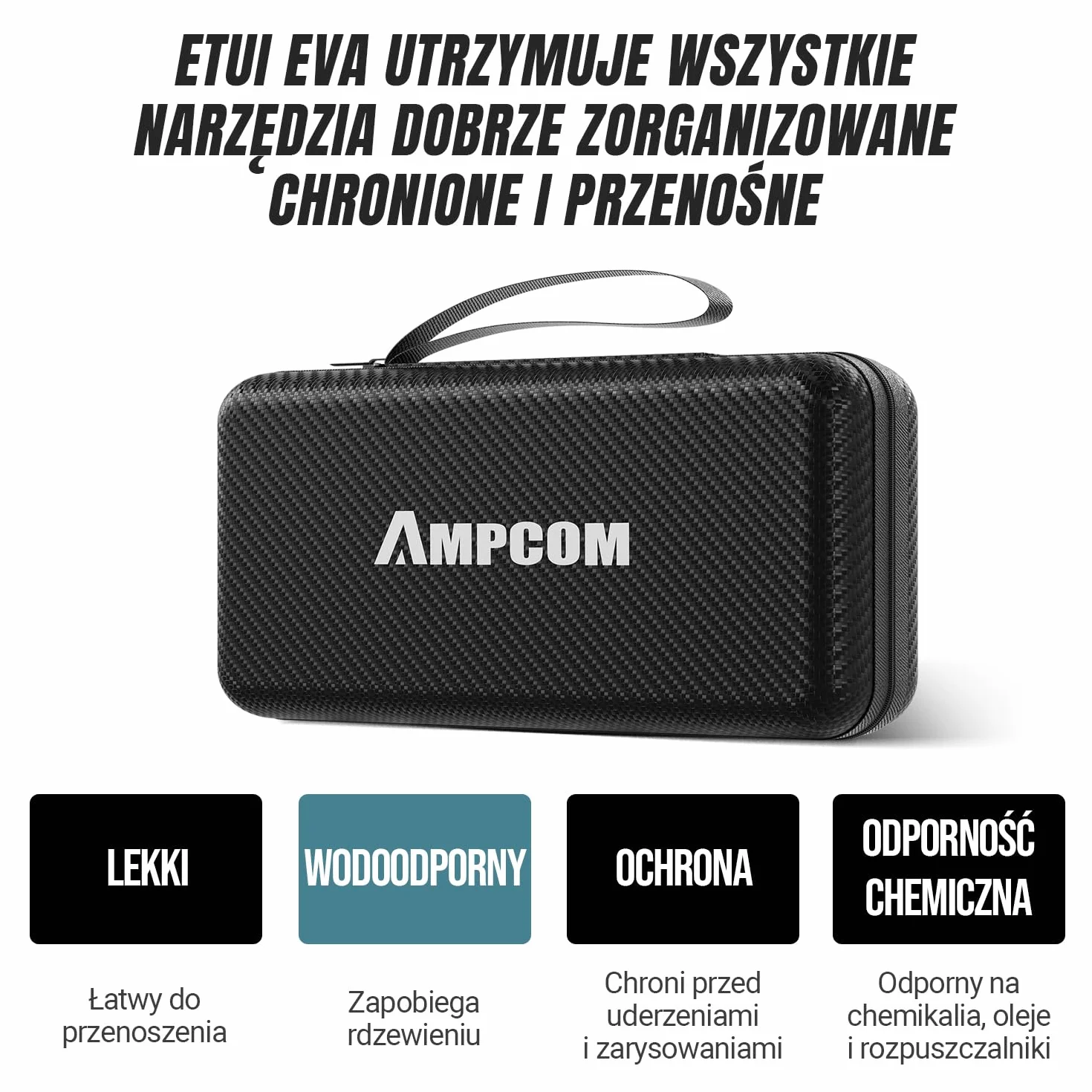 AMPCOM Zestaw narzędzi do zaciskania Ethernet 10 w 1, zestaw sieciowy RJ45/RJ11 z testerem RJ45 do złączy Cat6/5e, zawiera 110 narzędzi do dziurkowania i ściągacza przewodów