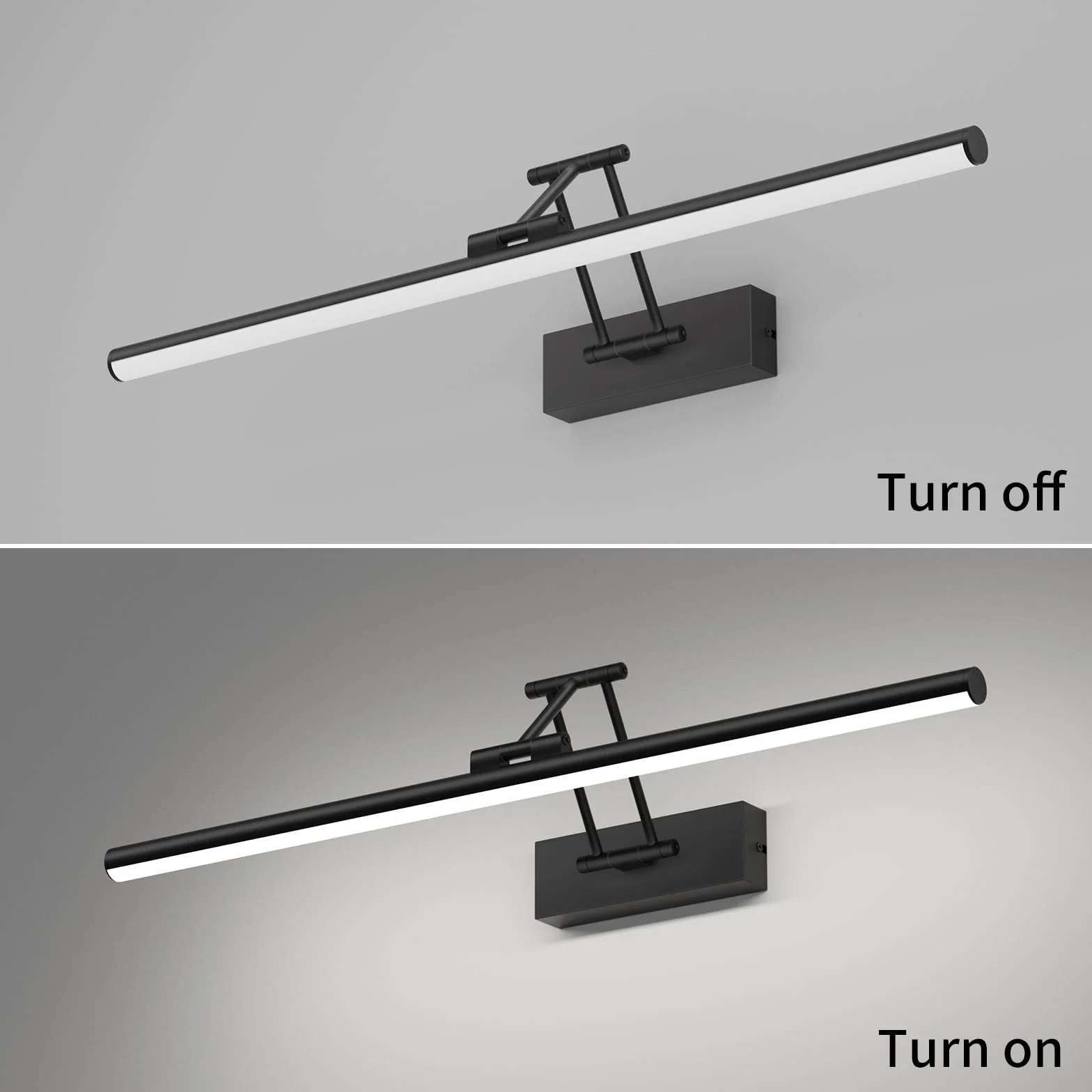 LED Klighten lustro światło łazienka 60cm, obrotowe światło do łazienki IP44, 20W 1500 LM, zimna biel 5500K