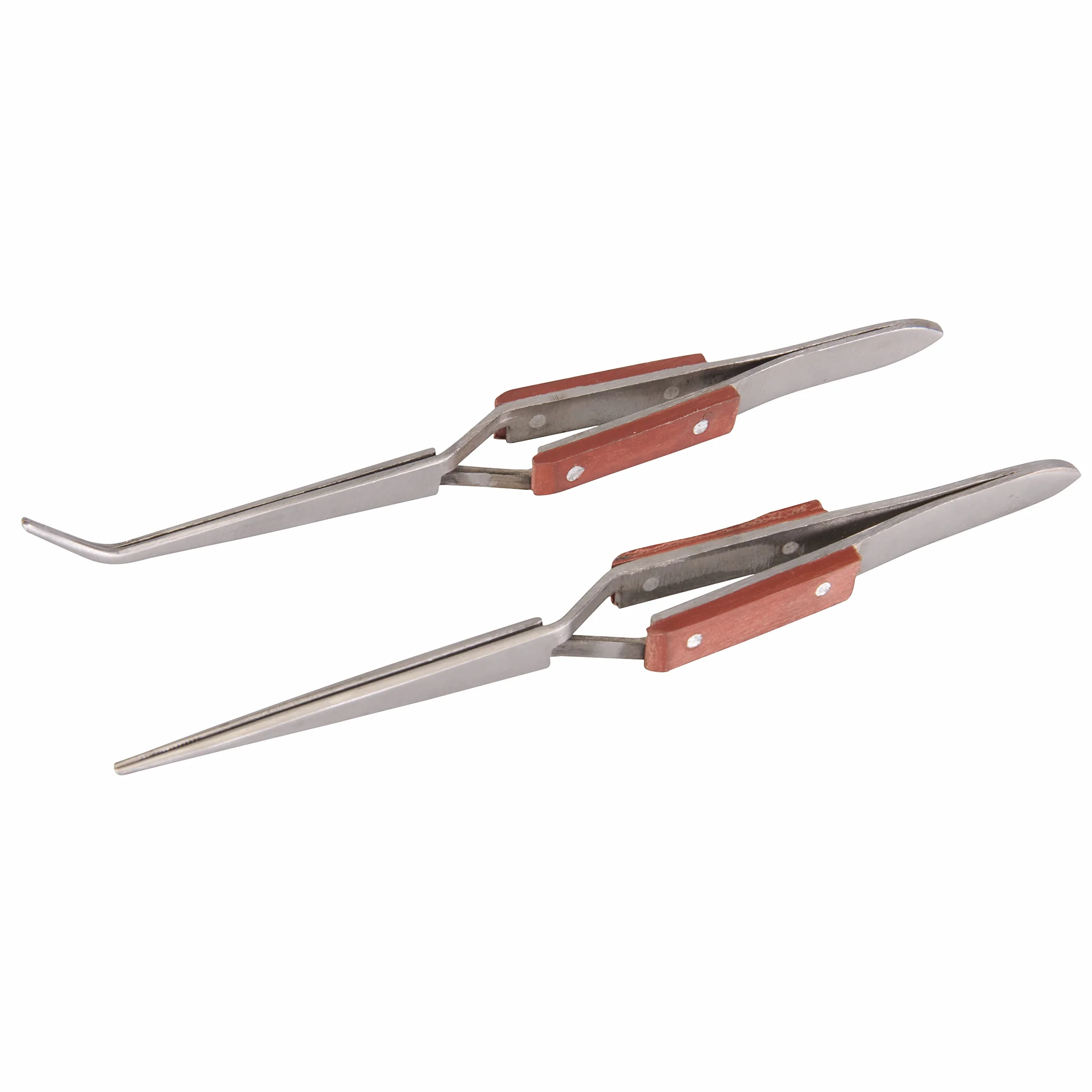 Silverline 696669 Zestaw Pęset Stal/Drewno, 162 / 165mm, 2 Sztuki