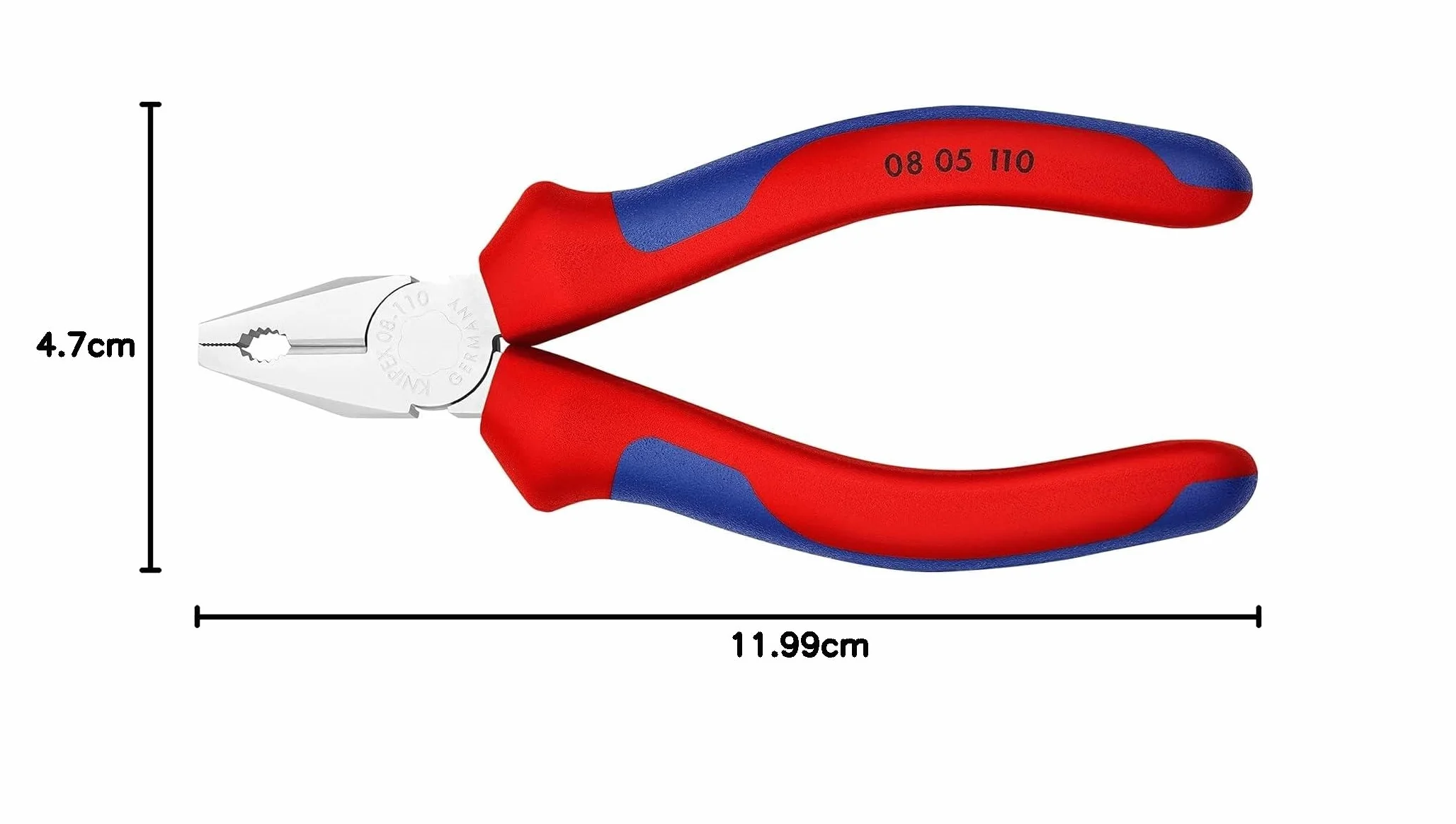 KNIPEX Szczypce uniwersalne miniaturowe chromowany z osłonkami wielokomponentowymi 110 mm, 08 05 110
