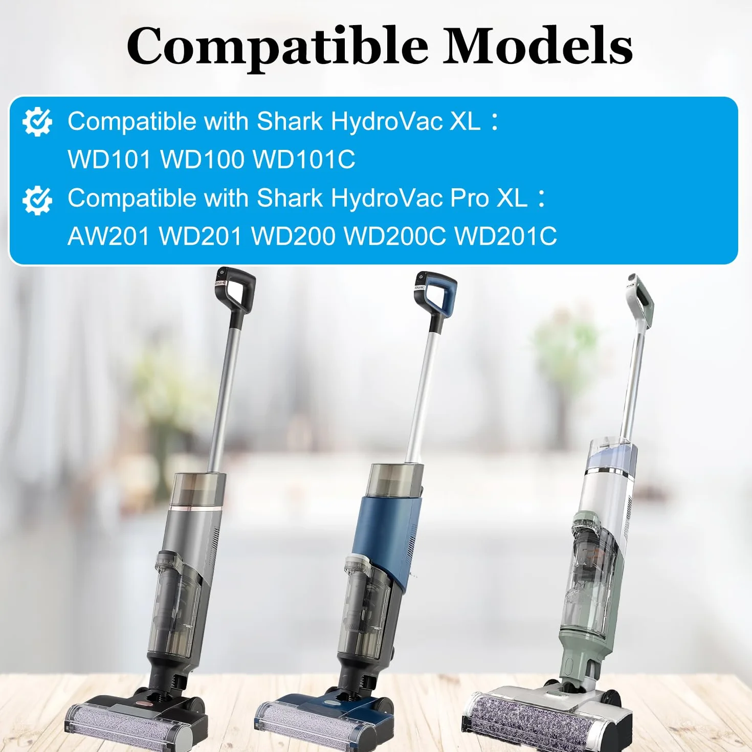 Zestaw 4 filtrów zamiennych do Shar k WD201 – nadające się do prania filtry piankowe kompatybilne z odkurzaczem WD100, WD101, WD101C, WD200, WD200C, WD201, WD201C – HydroVac Pro XL 3 w 1