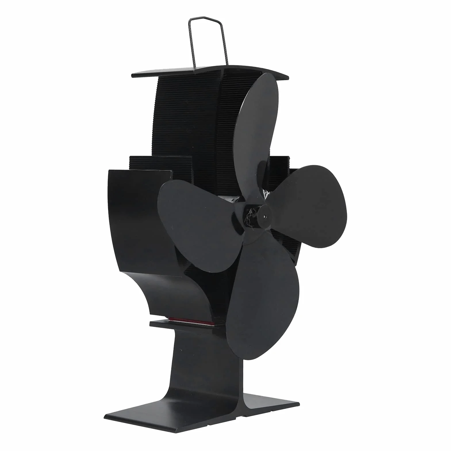 Wentylator Piecowy Aluminiowy Wentylator Kominkowy Zasilany Ciepłem 4 Ostrza Konstrukcja Cyrkulacyjna 8,9 X 5,5 X 2,6 Cala do Kominków Opalanych Drewnem Dystrybucja Ciepła w Domu