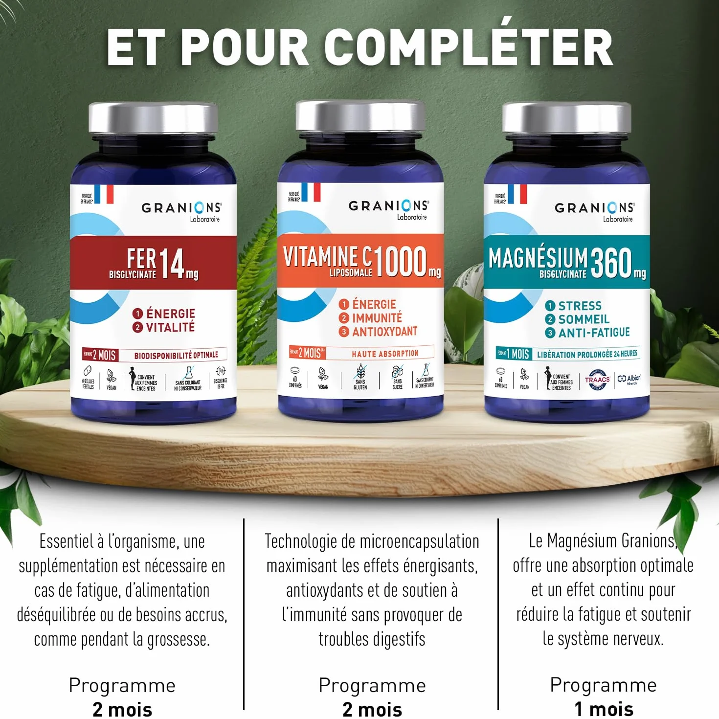 Bisglycinate żelaza 14 mg + Witamina B | Energia i witalność | 100% zalecanego spożycia | Optymalna biodostępność | Kobiety w ciąży | 60 kapsułek = 2 miesiące | Granions