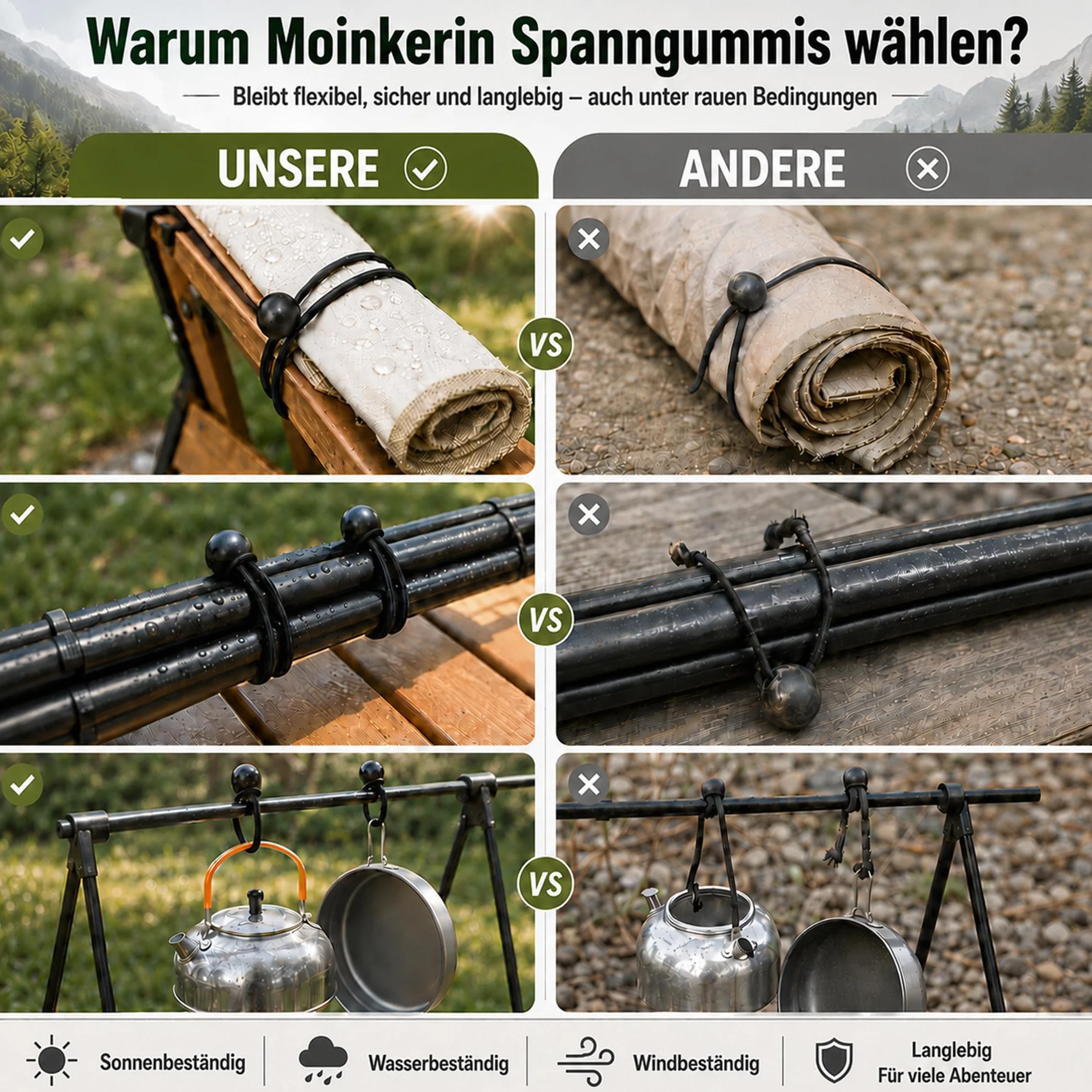 moinkerin 50 sztuk elastyczny napinacz 10 cm elastyczny ściągacz do plandek, namiotów kempingowych, markiz i przechowywania na zewnątrz