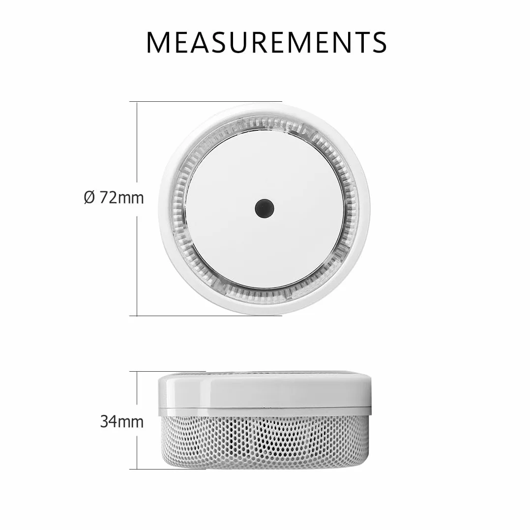 ELRO FS8010 Mini czujnik dymu, kompaktowy design, z baterią 10-letnią EN 14604, biały