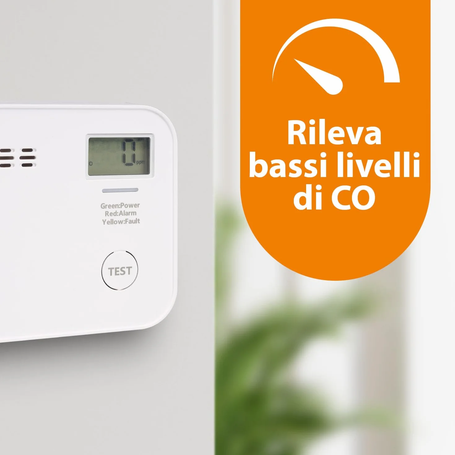 Smartwares czujnik CO - 10 lat baterii - wyświetlacz i wskaźnik LED - Przycisk testowy - FGA-13091
