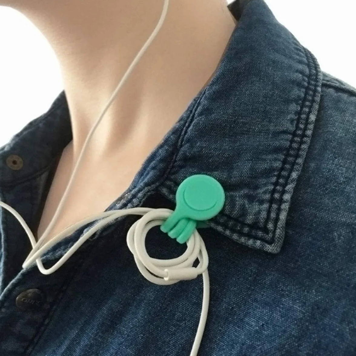 Organizer na kable magnetyczne, 9 szt., silikonowy uchwyt na kable wielokrotnego użytku, kolorowy klips do zarządzania kablami, klipsy do kabli, klipsy do kabli słuchawkowych, kabli USB i kabli do