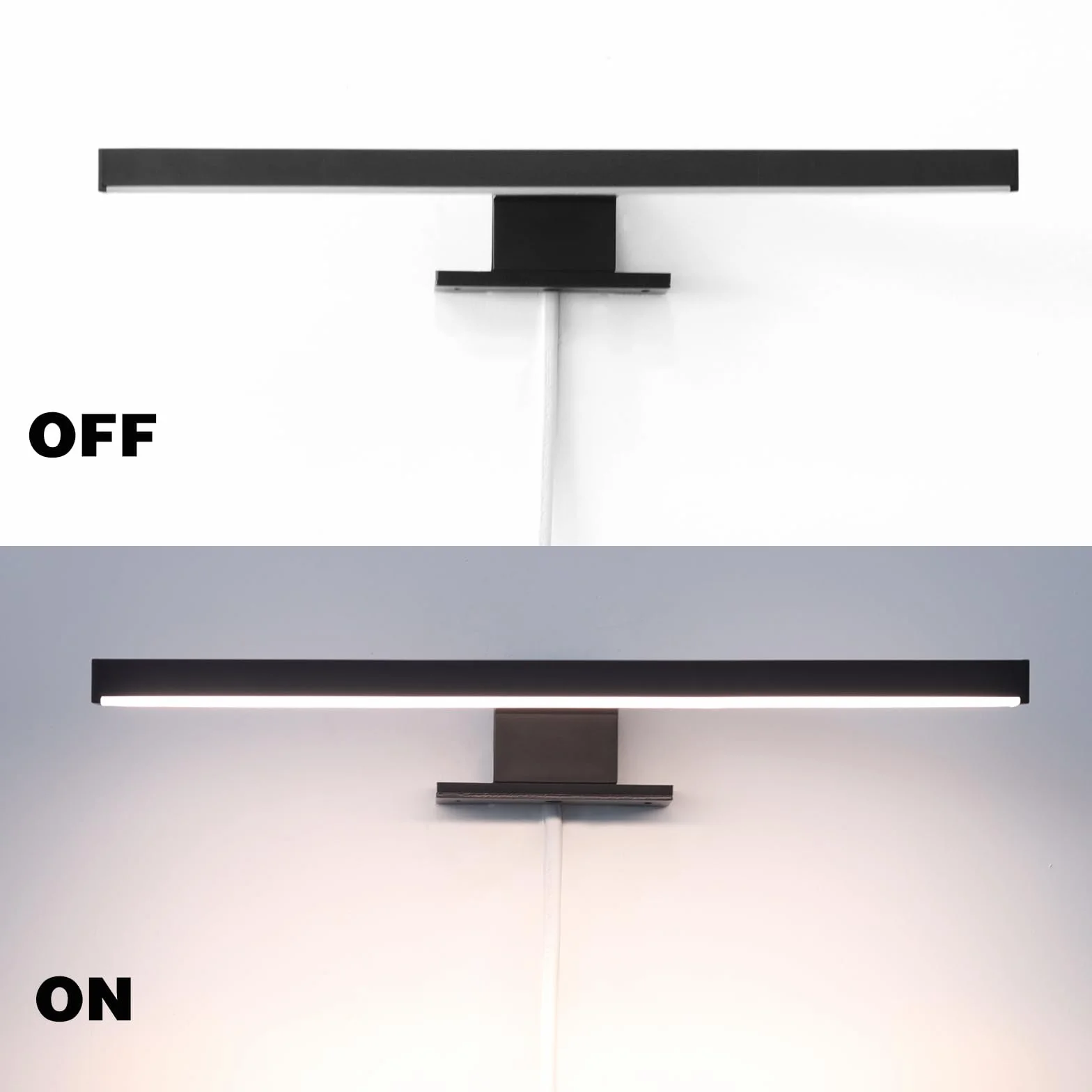DEELUX Lampa łazienkowa na lustro łazienkowe, z przełącznikiem dotykowym, ściemniane światło LED (80~800 lm) 10 W, 40 cm, 4000 K, neutralna biel, lampa łazienkowa, lampa ścienna, 400 mm, lampa nad