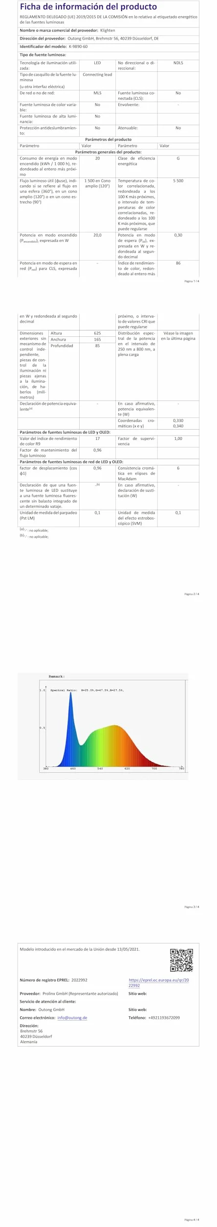 LED Klighten lustro światło łazienka 60cm, obrotowe światło do łazienki IP44, 20W 1500 LM, zimna biel 5500K