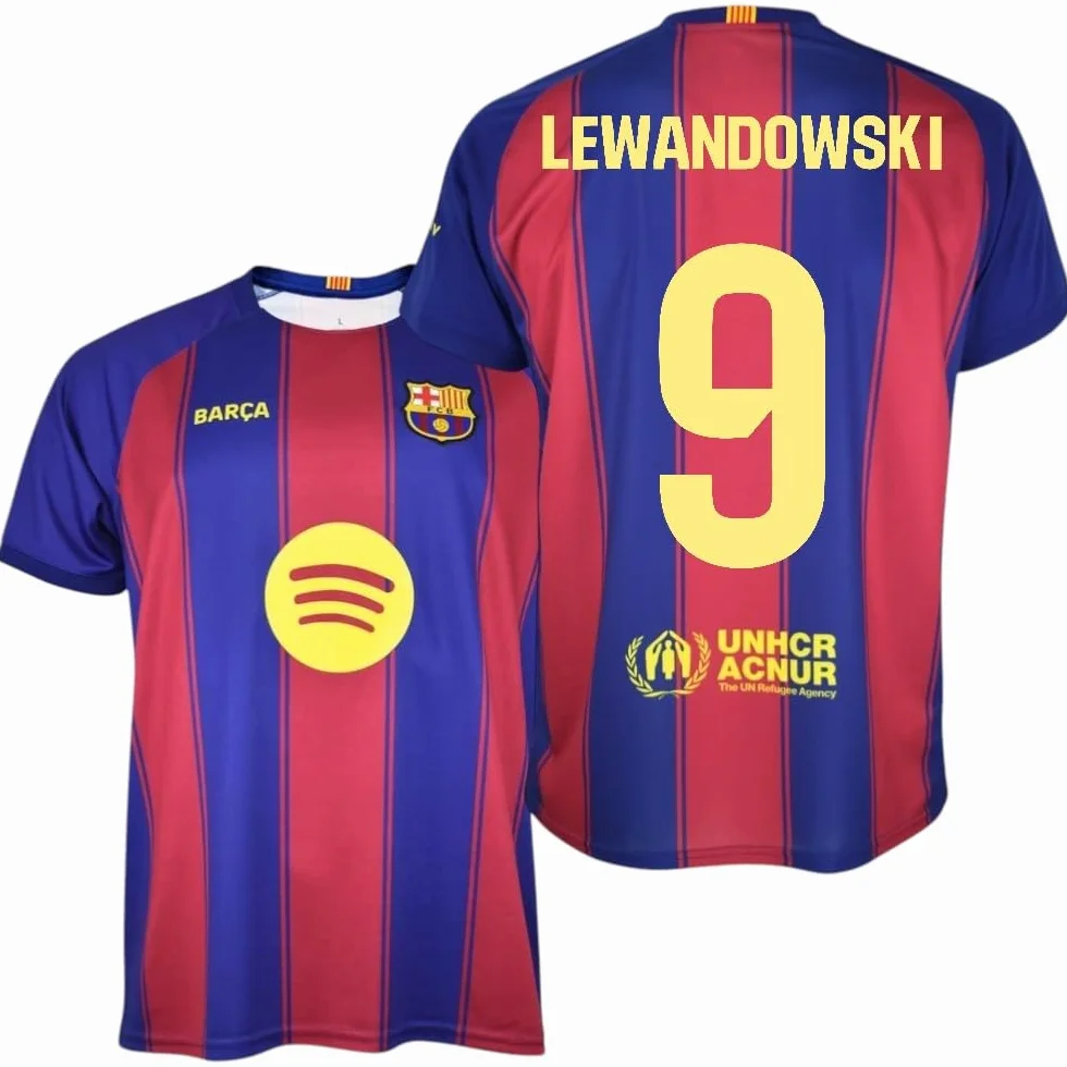 FCB FC Barcelona Koszulka 9 Lewandowski 1st Equipment 25/26 Oficjalna Replika Koszulka dla Dorosłych