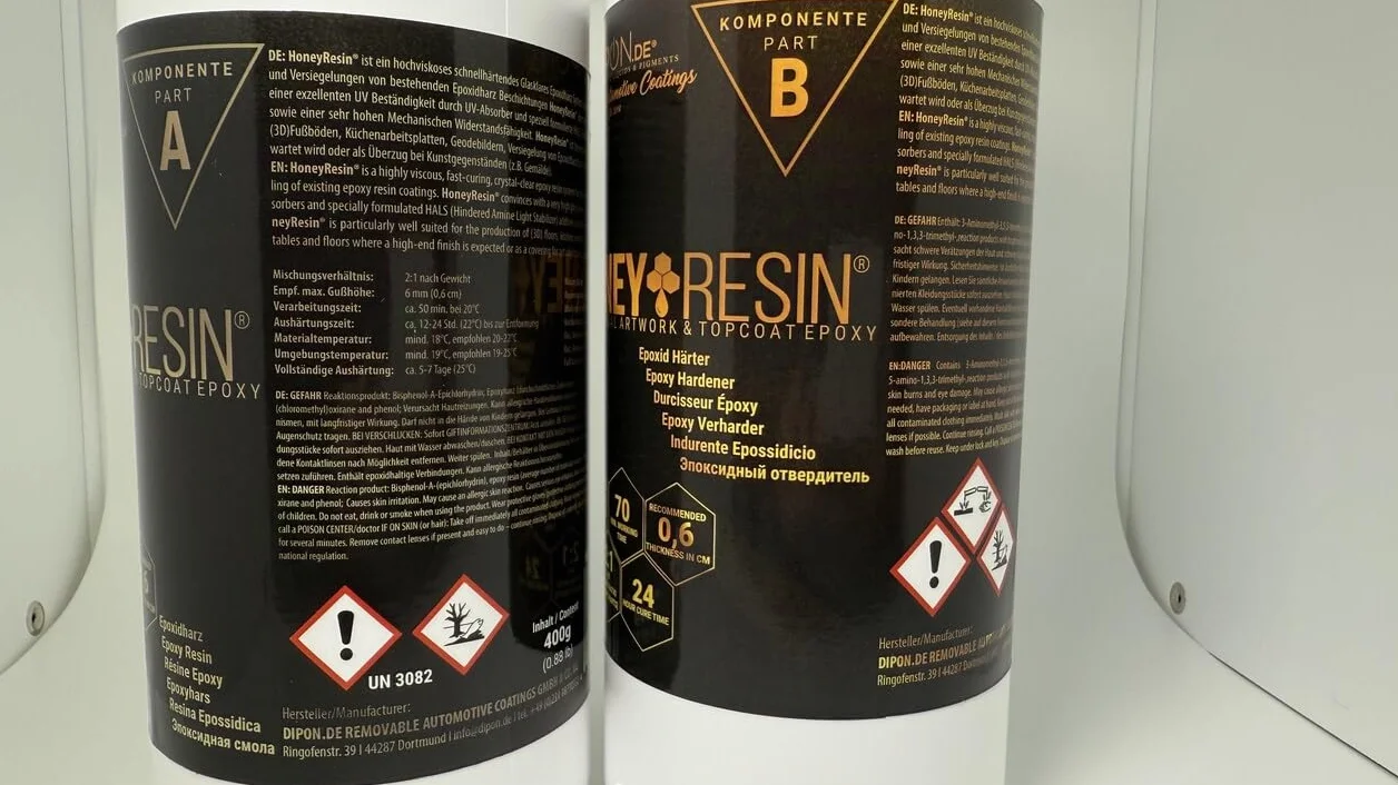 Żywica epoksydowa Honey Resin Professional ArtWork & TopCoat Żywica epoksydowa o wysokiej lepkości I Szybkoschnąca I Do uszczelniania drewna, płótna, podłóg 3D, blatów kuchennych, żywicy