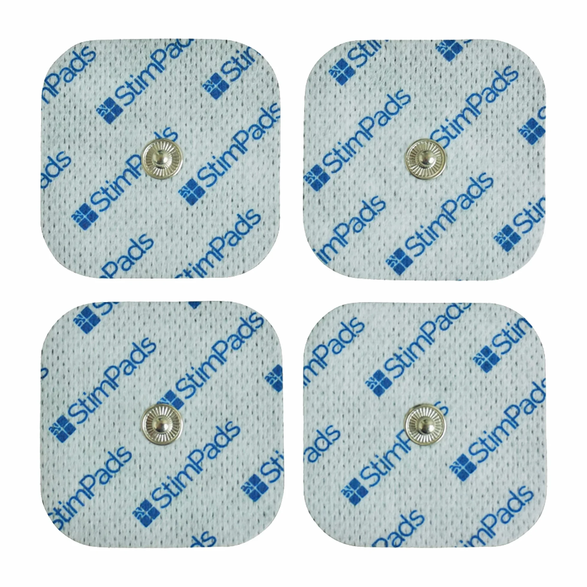 EMS i TENS podkładki do elektrod, 4 sztuki, 50 x 50 mm, z zatrzaskiem 3,5 mm, nadają się do sanitas, Beurer, Bluetens, itd. - niezawodne, wysokiej jakości produkt medyczny z certyfikatem