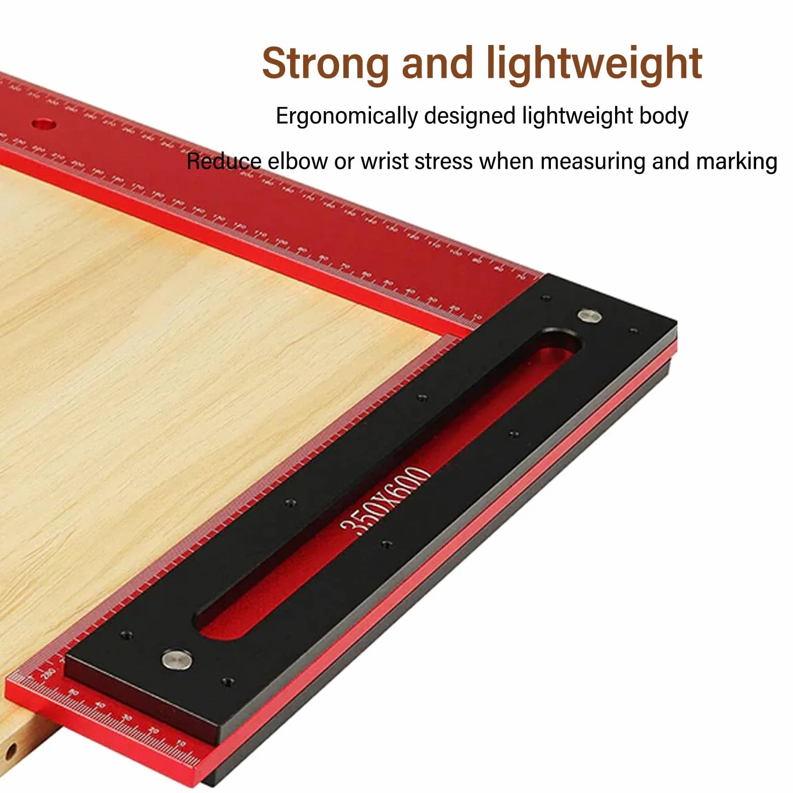 Linijka Kwadratowa L Linijka do Obróbki Drewna, 24-calowa Linijka Kątowa ze Stopu Aluminium 350x600 Mm, Przenośne Narzędzie Pomiarowe o Wysokiej Dokładności