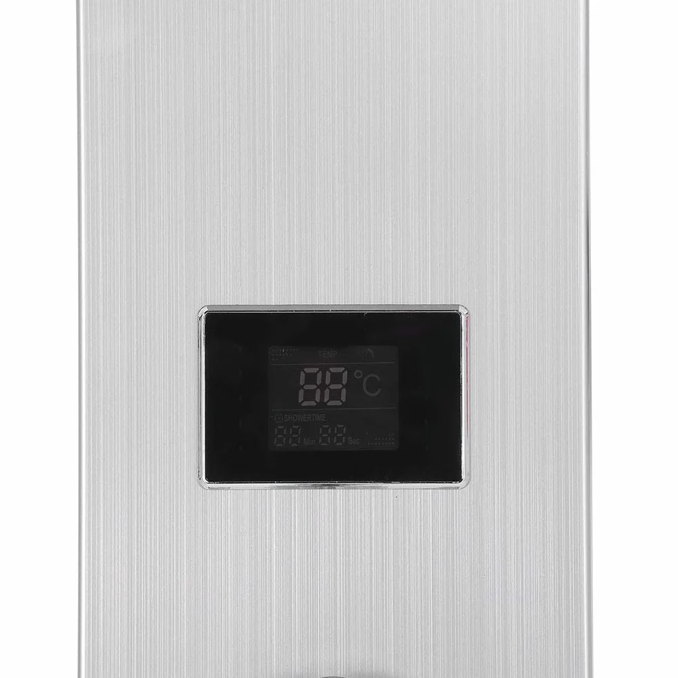 Fdit 304 Stal Nierdzewna System Paneli Prysznicowych 5 Funkcji Wyświetlacz LED Deszczownica Wodospad Zestaw Słuchawki Ręcznej z 8 Dyszami Masującymi i Ręcznym Prysznicem do